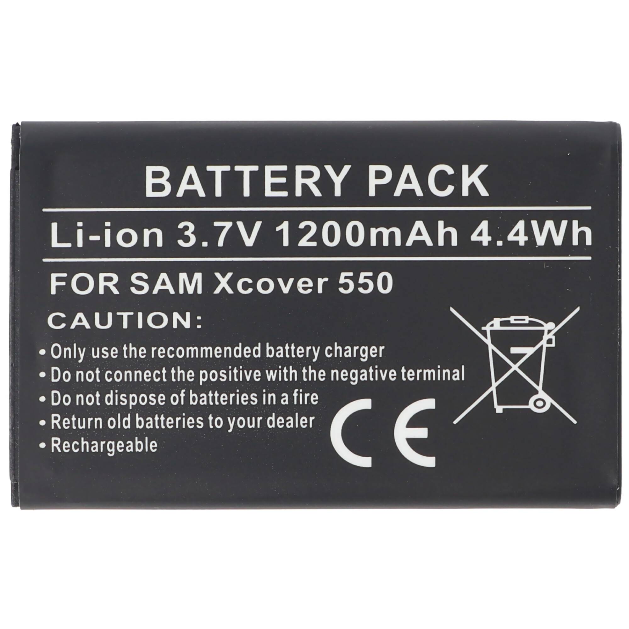 Akku passend für Samsung Xcover 550, Li-Ion, 3,7V, 1200mAh, 4,4Wh