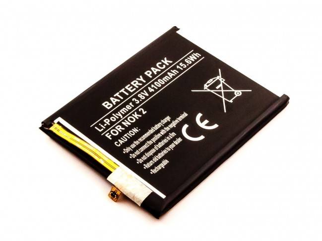 Akku passend für Nokia 2, Li-Polymer, 3,8V, 4100mAh, 15,6Wh