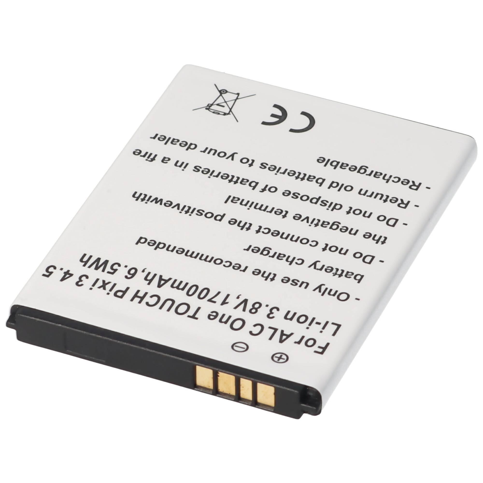 Akku passend für Alcatel One Touch Pixi 3 4.5, Li-Ion, 3,8V, 1700mAh, 6,5Wh