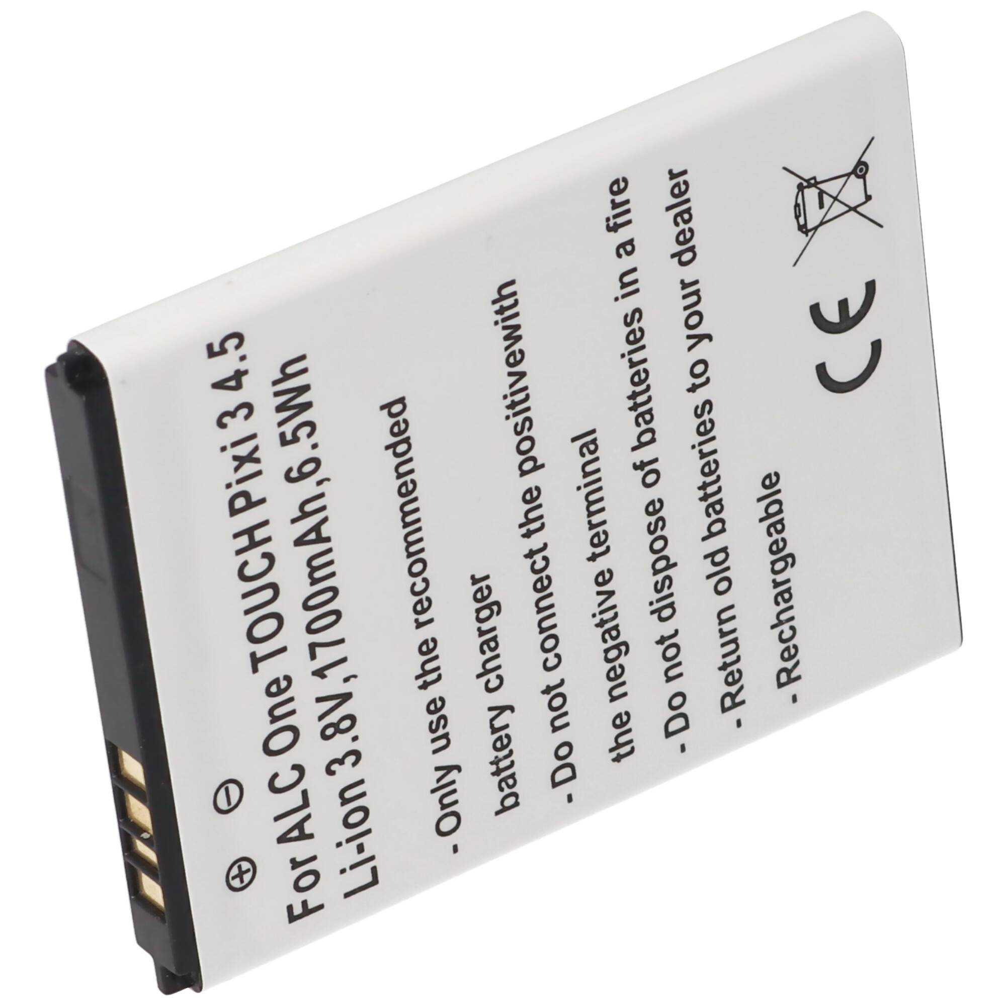 Akku passend für Alcatel One Touch Pixi 3 4.5, Li-Ion, 3,8V, 1700mAh, 6,5Wh