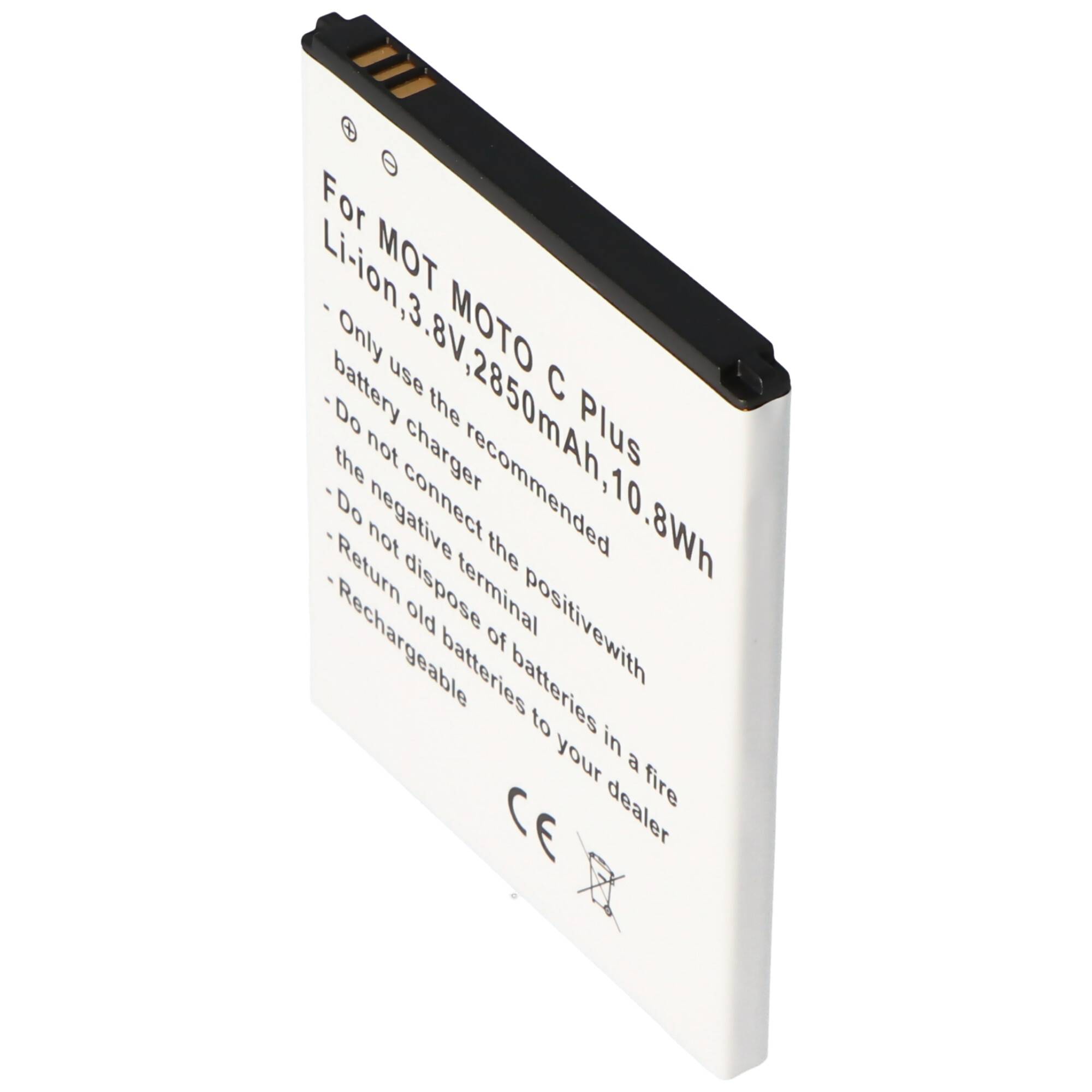 Akku passend für Motorola MOTO C Plus, Li-Ion, 3,8V, 2850mAh, 10,8Wh