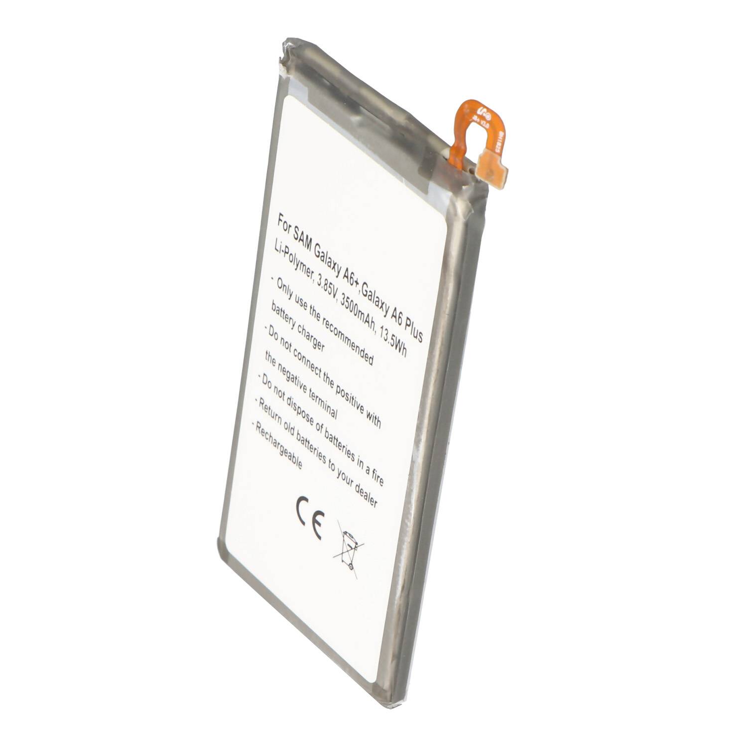 Akku passend für Samsung Galaxy A6+ Galaxy A6 Plus Li-Polymer 3,8V 3500mAh 13,3Wh built-in ohne Werkzeug