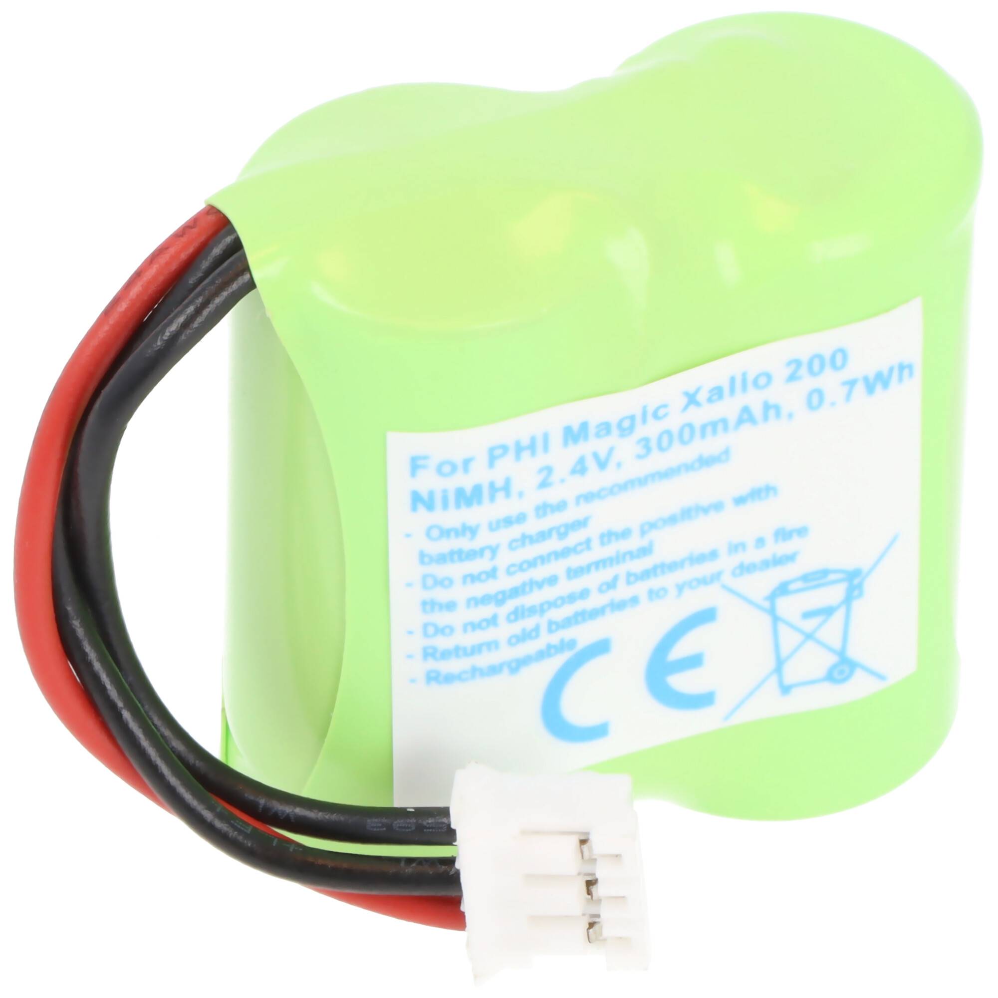 Akku passend für Philips Magic Xalio 200, NiMH, 2,4V, 300mAh