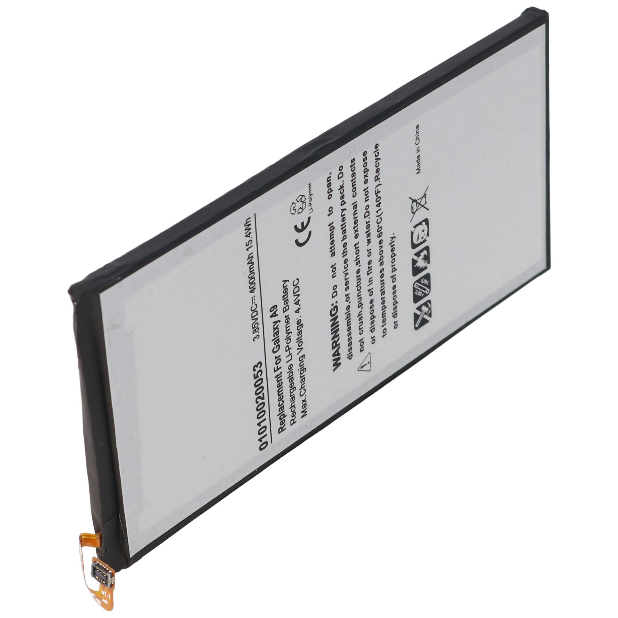 Akku passend für Samsung Galaxy A9 Akku Li-Polymer EB-BA900ABE 3,85V, 4000mAh 15,4Wh built-in ohne Werkzeug