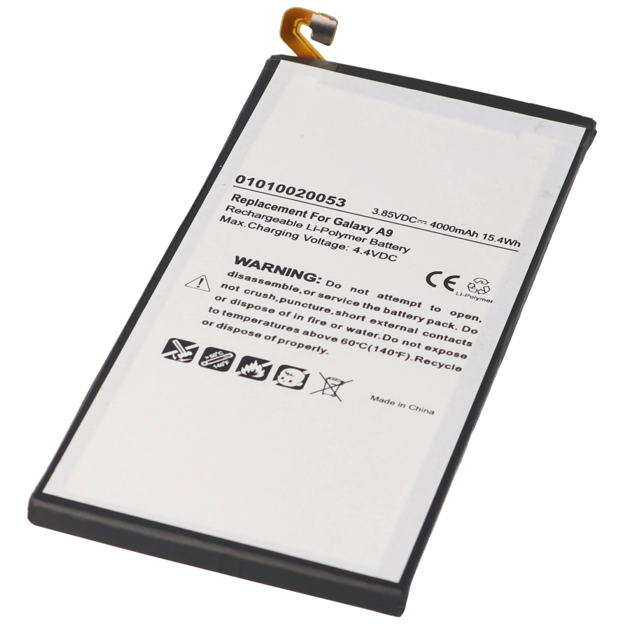 Akku passend für Samsung Galaxy A9 Akku Li-Polymer EB-BA900ABE 3,85V, 4000mAh 15,4Wh built-in ohne Werkzeug