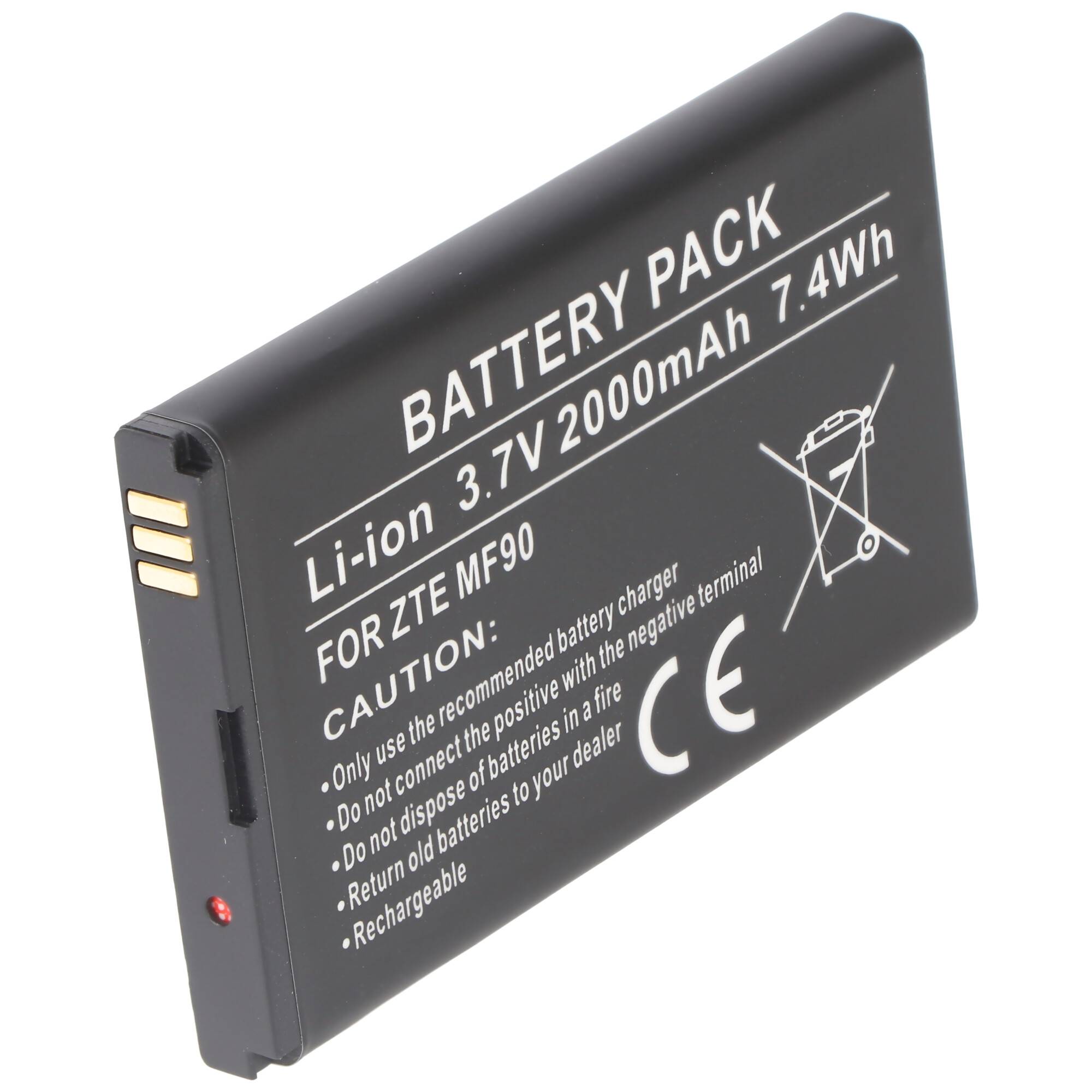 Akku passend für ZTE MF90, Li-Ion, 3,7V, 2000mAh, 7,4Wh
