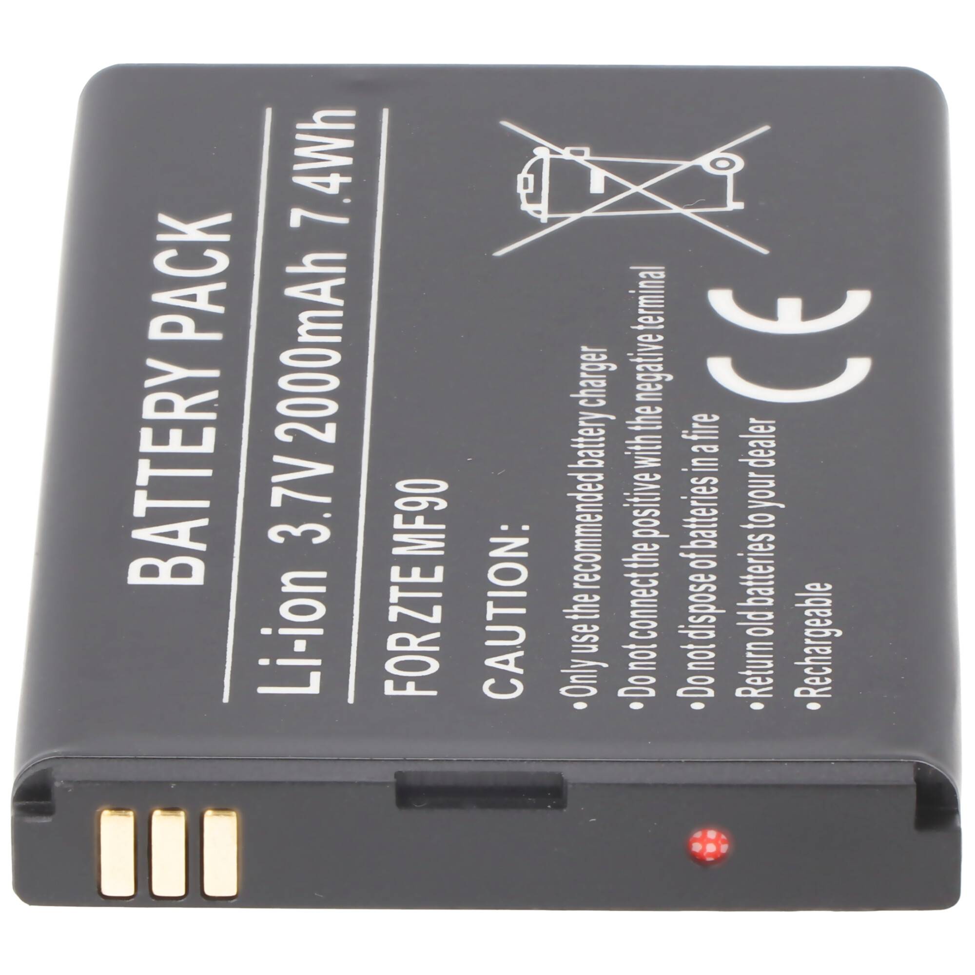Akku passend für ZTE MF90, Li-Ion, 3,7V, 2000mAh, 7,4Wh