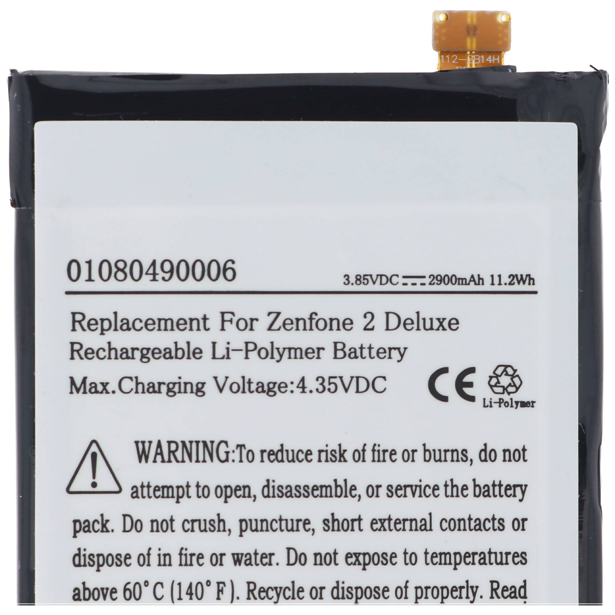 Akku passend für Asus Zenfone 2 Deluxe, Li-Polymer, 3,85V, 2900mAh, 11,2Wh, built-in, ohne Werkzeug