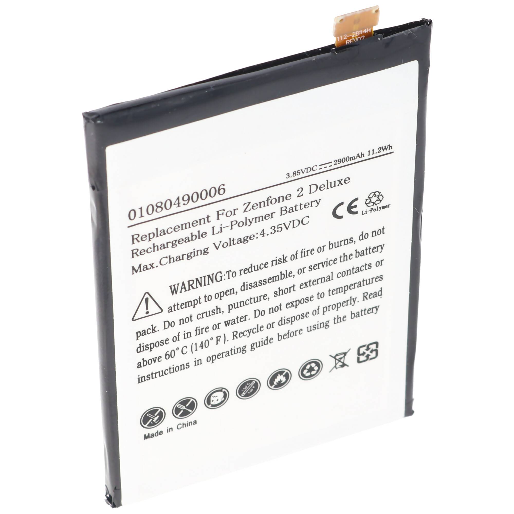 Akku passend für Asus Zenfone 2 Deluxe, Li-Polymer, 3,85V, 2900mAh, 11,2Wh, built-in, ohne Werkzeug