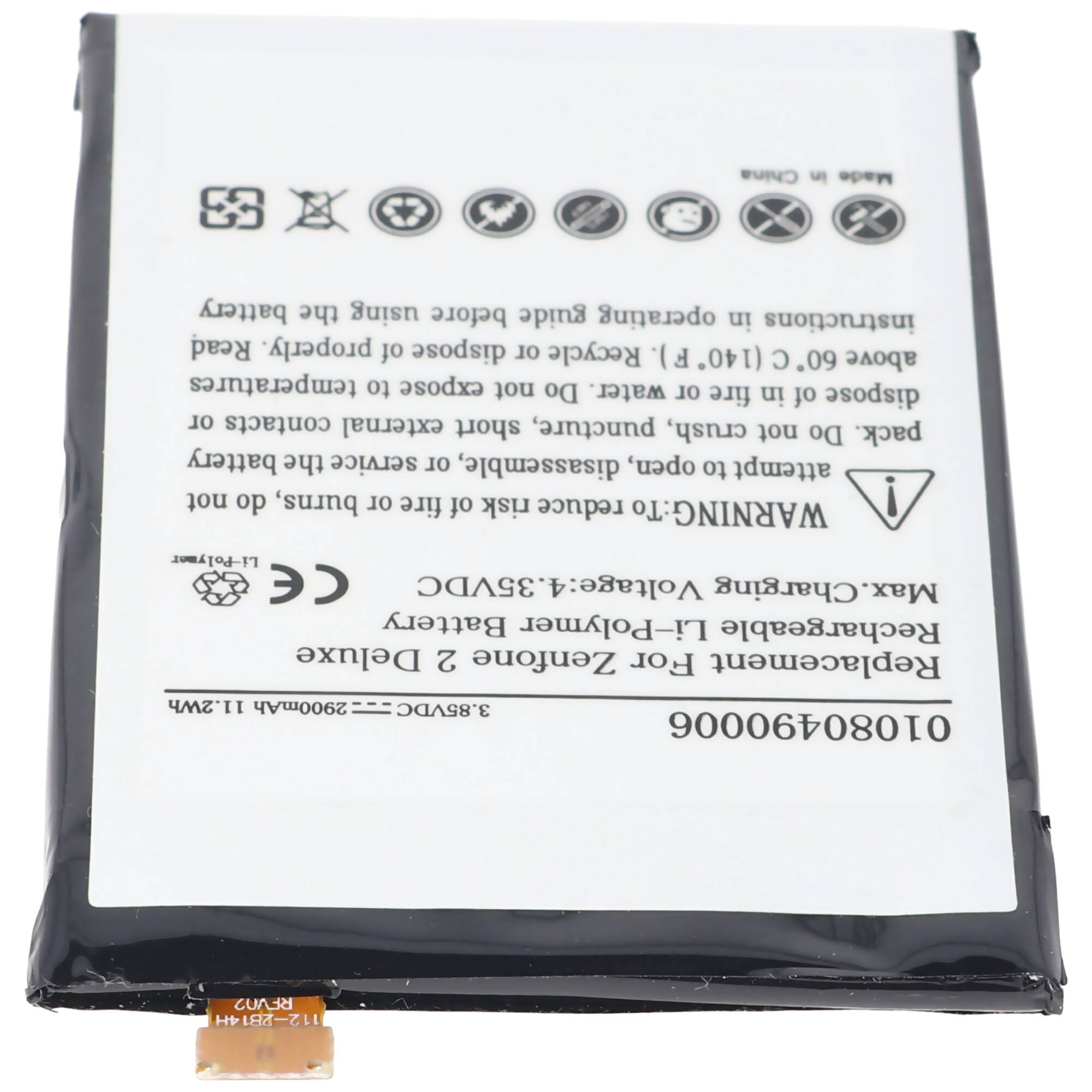 Akku passend für Asus Zenfone 2 Deluxe, Li-Polymer, 3,85V, 2900mAh, 11,2Wh, built-in, ohne Werkzeug