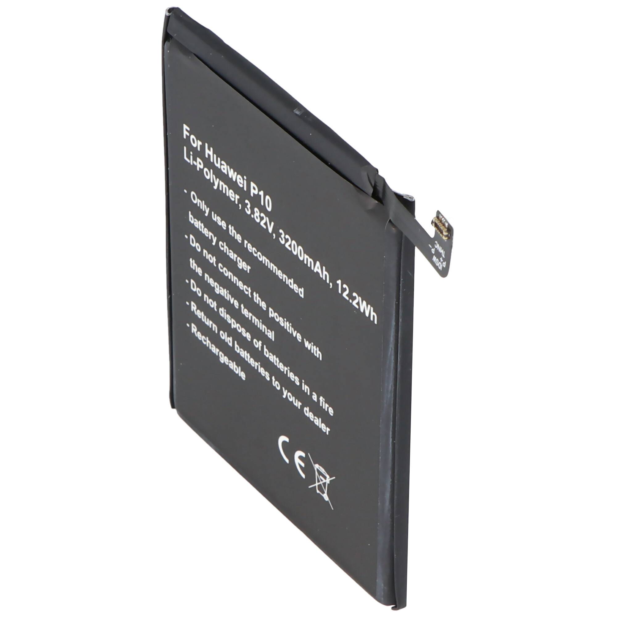 Akku passend für Huawei P10, Li-Polymer, 3,82V, 3200mAh, 12,2Wh, built-in, ohne Werkzeug