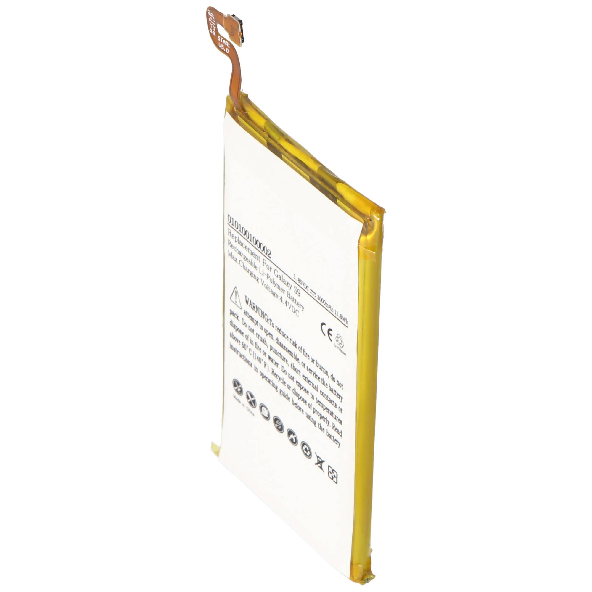 Akku passend für Samsung Galaxy S9, Li-Polymer, 3,85V, 3000mAh, 11,6Wh, built-in, ohne Werkzeug