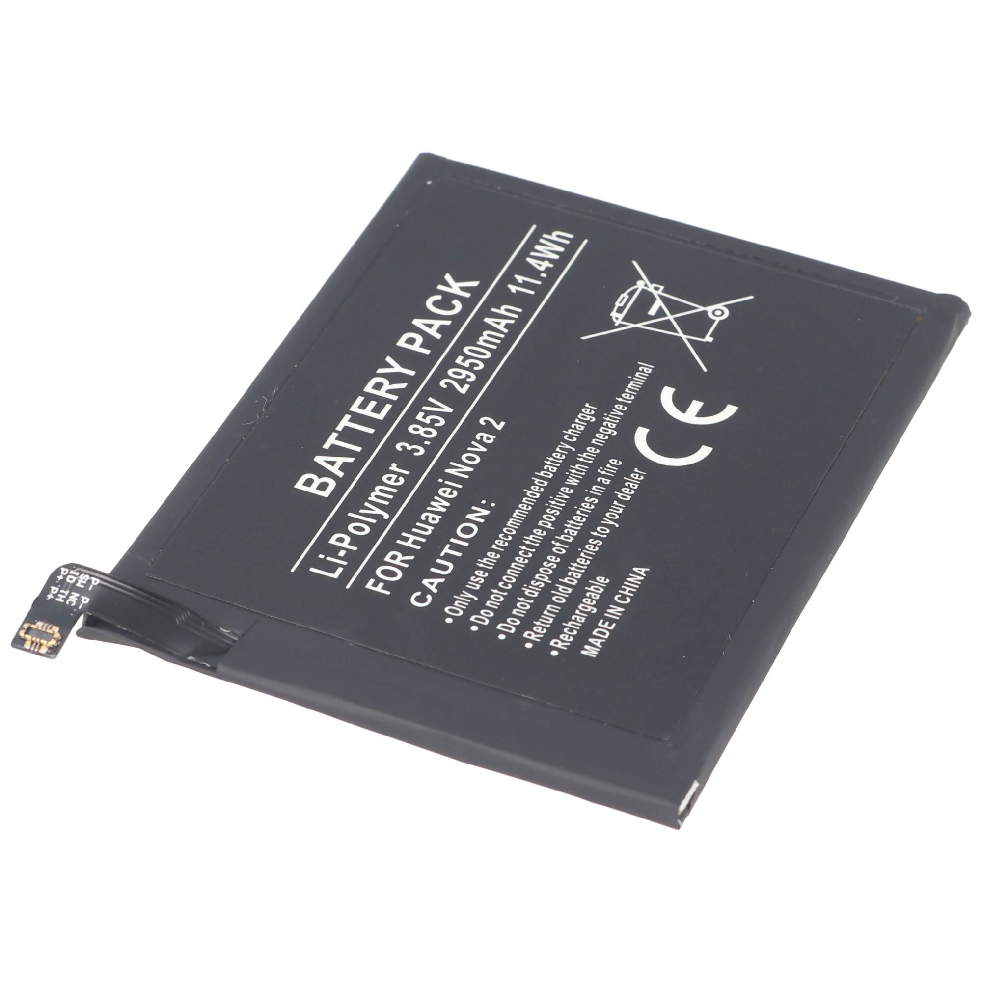 Akku passend für Huawei Nova 2, Li-Polymer, 3,85V, 2950mAh, 11,4Wh, built-in, ohne Werkzeug