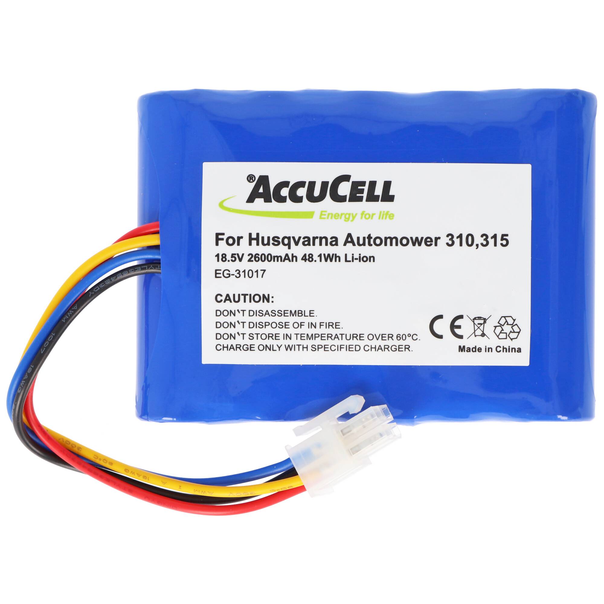 Akku passend für Husqvarna Automower 310, 315 Li-Ion Akku 584 85 28-01 18,5V 2600mAh 48,1Wh ab Modell 2015