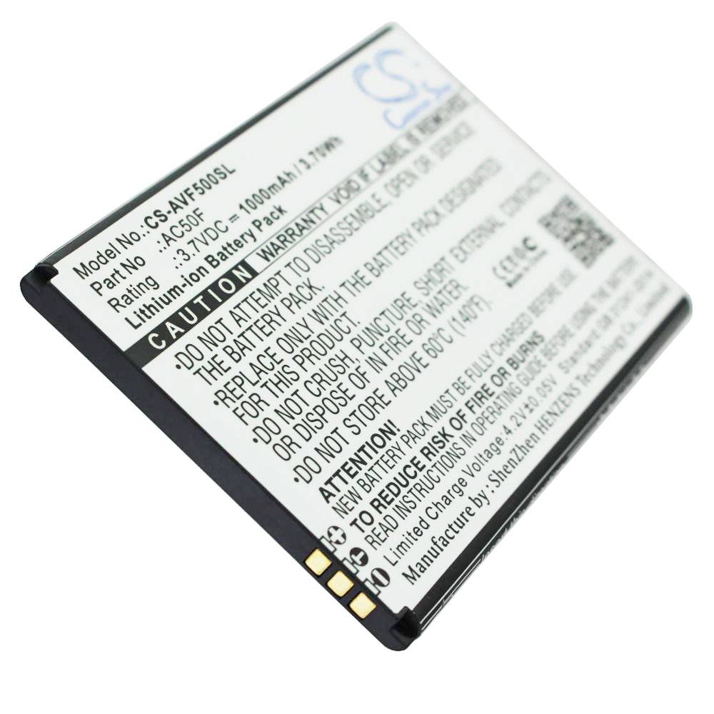 Akku nur passend für Archos 50F Neon Akku AC50FNEV, AC50F, Li-ion, 3,7V, 1000mAh, 3,7Wh