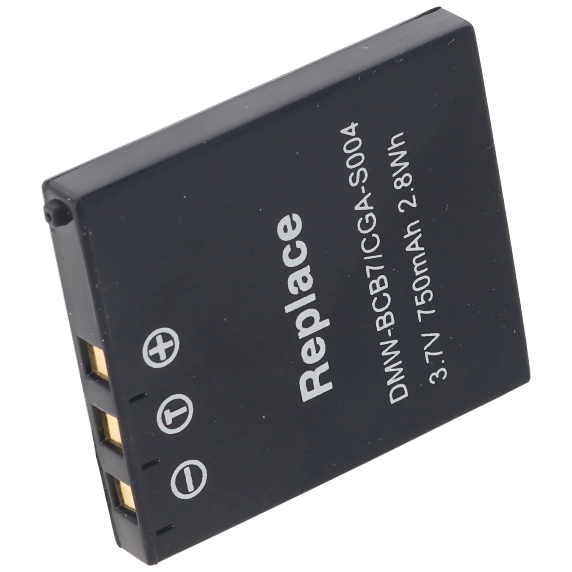 Akku passend für Panasonic CGA-S004, DMW-BCB7, Li-Ion, 3,7V, 750mAh, 2,8Wh