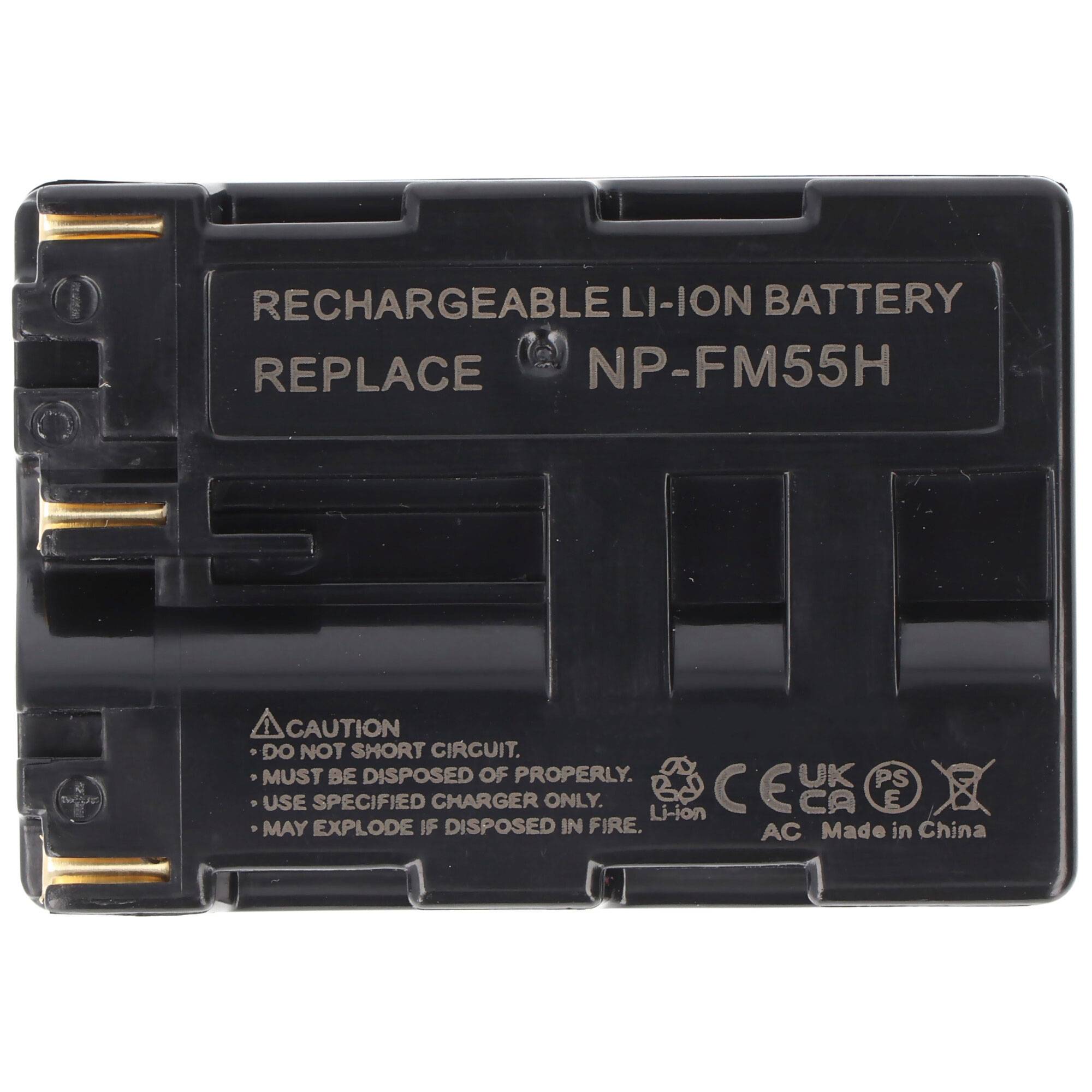 Akku passend für Sony NP-FM55H, Li-Ion, 7,4V, 1600mAh, 11,8Wh