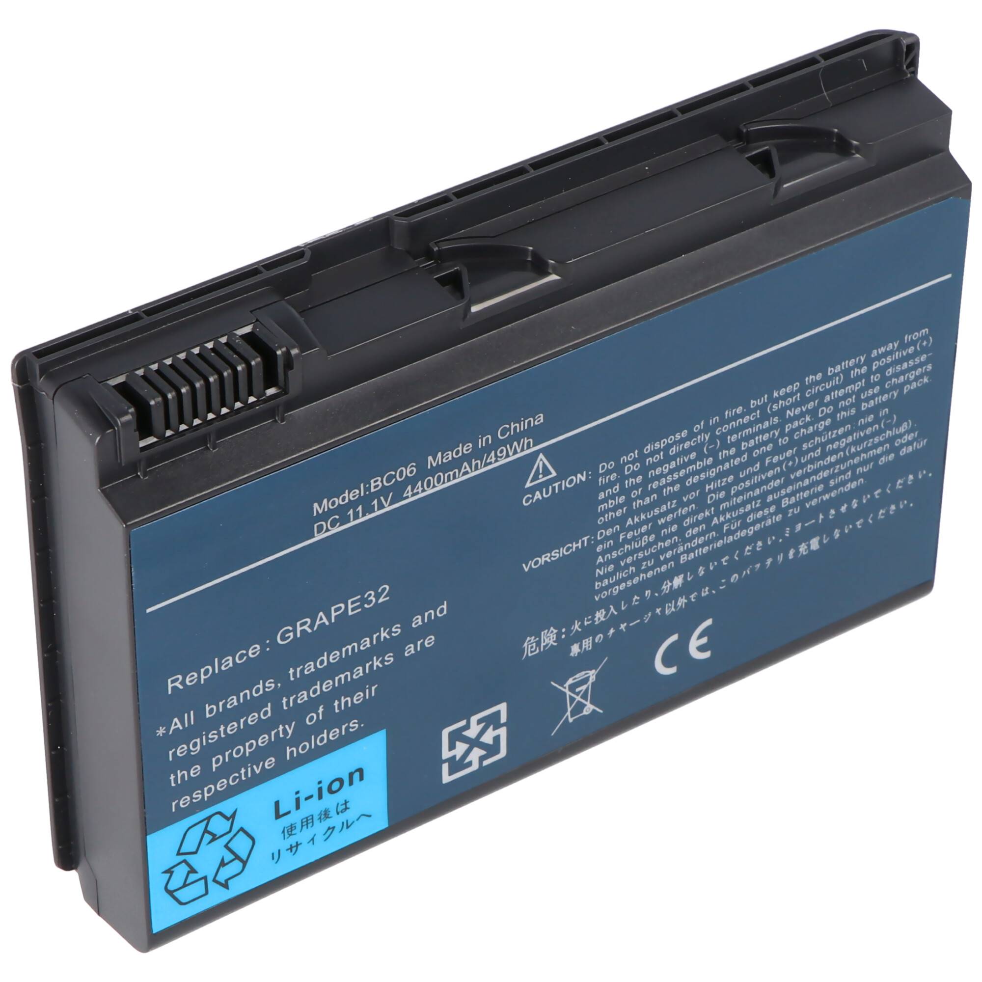 Akku passend für ACER TM 5310 series, Li-Ion, 11,1V, 4400mAh, 48,8Wh, black