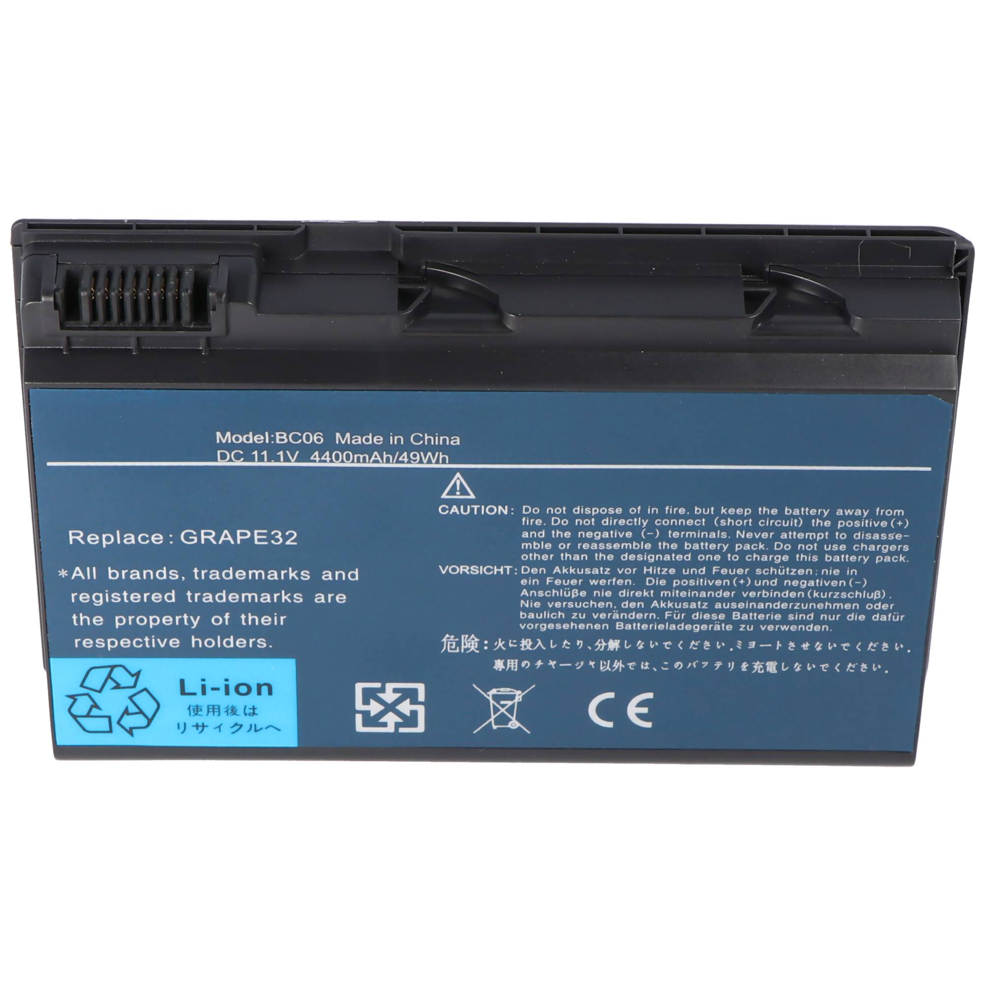 Akku passend für ACER TM 5310 series, Li-Ion, 11,1V, 4400mAh, 48,8Wh, black