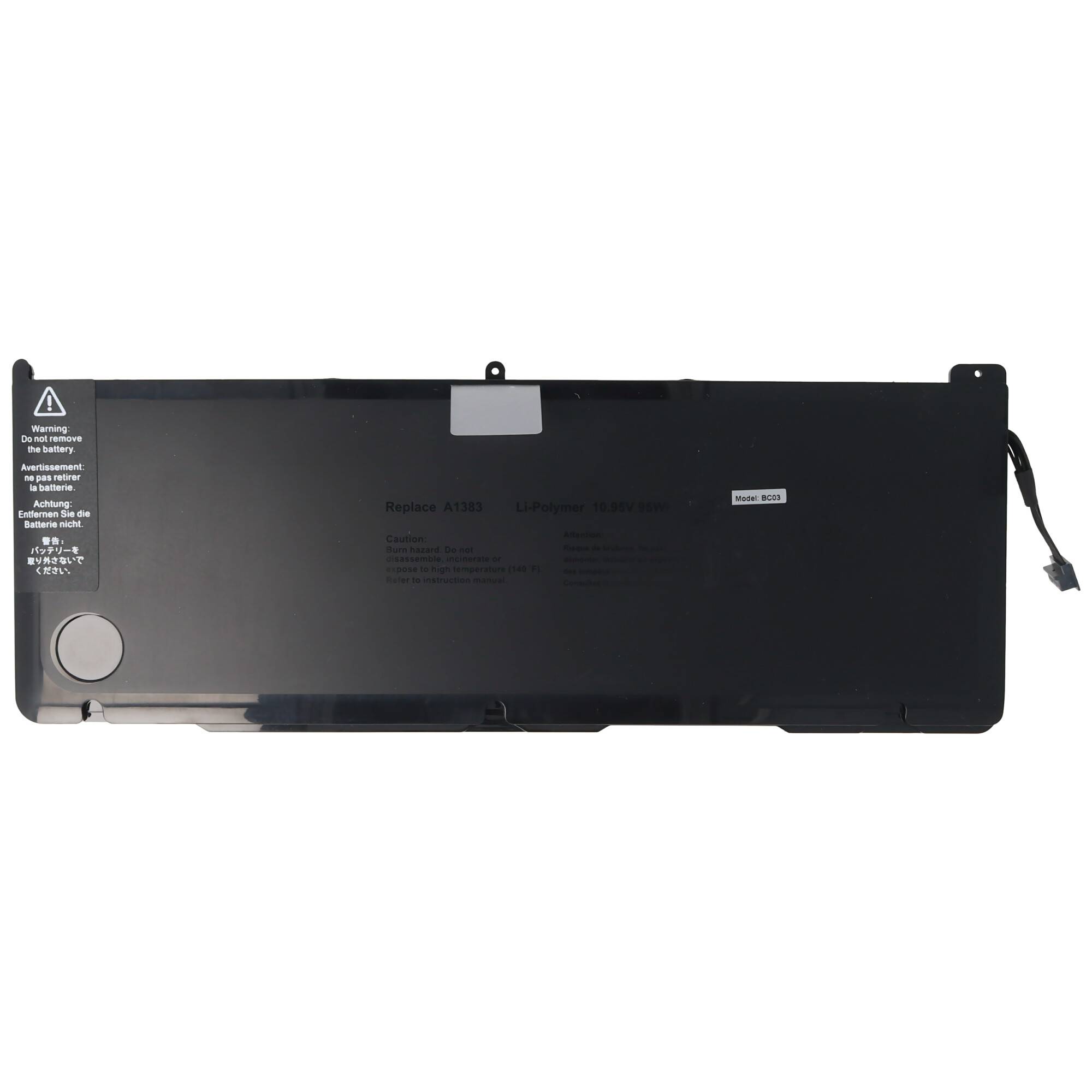 Akku passend für A1383 für MacBook Pro 17" 2011 A1297, Li-Polymer, 10,95V, 7200mAh, 78,8Wh, built-in, mit Werkzeug