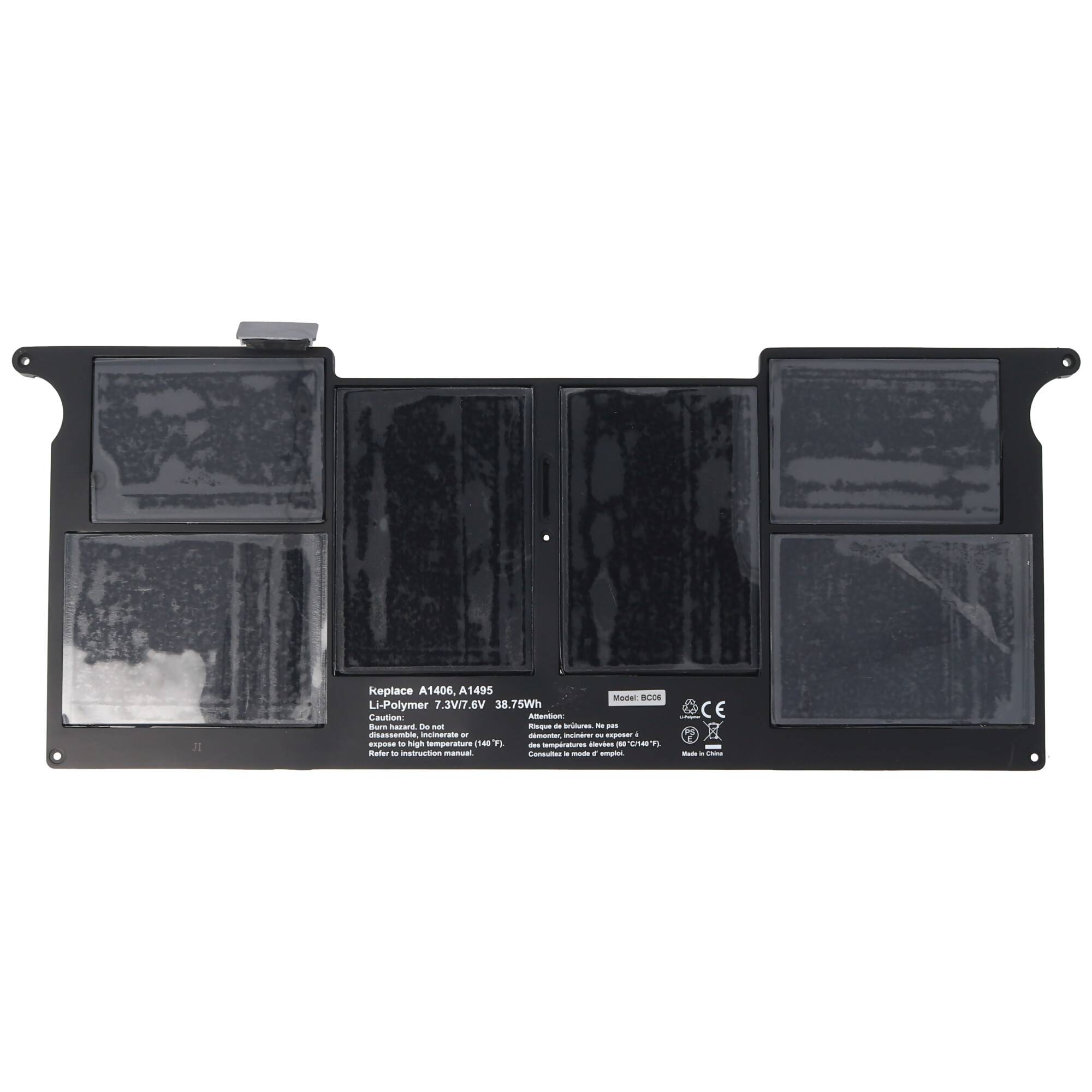 Akku passend für A1495 für MacBook Air 11" A1465, Li-Polymer, 7,6V, 5100mAh, 39Wh, built-in, mit Werkzeug