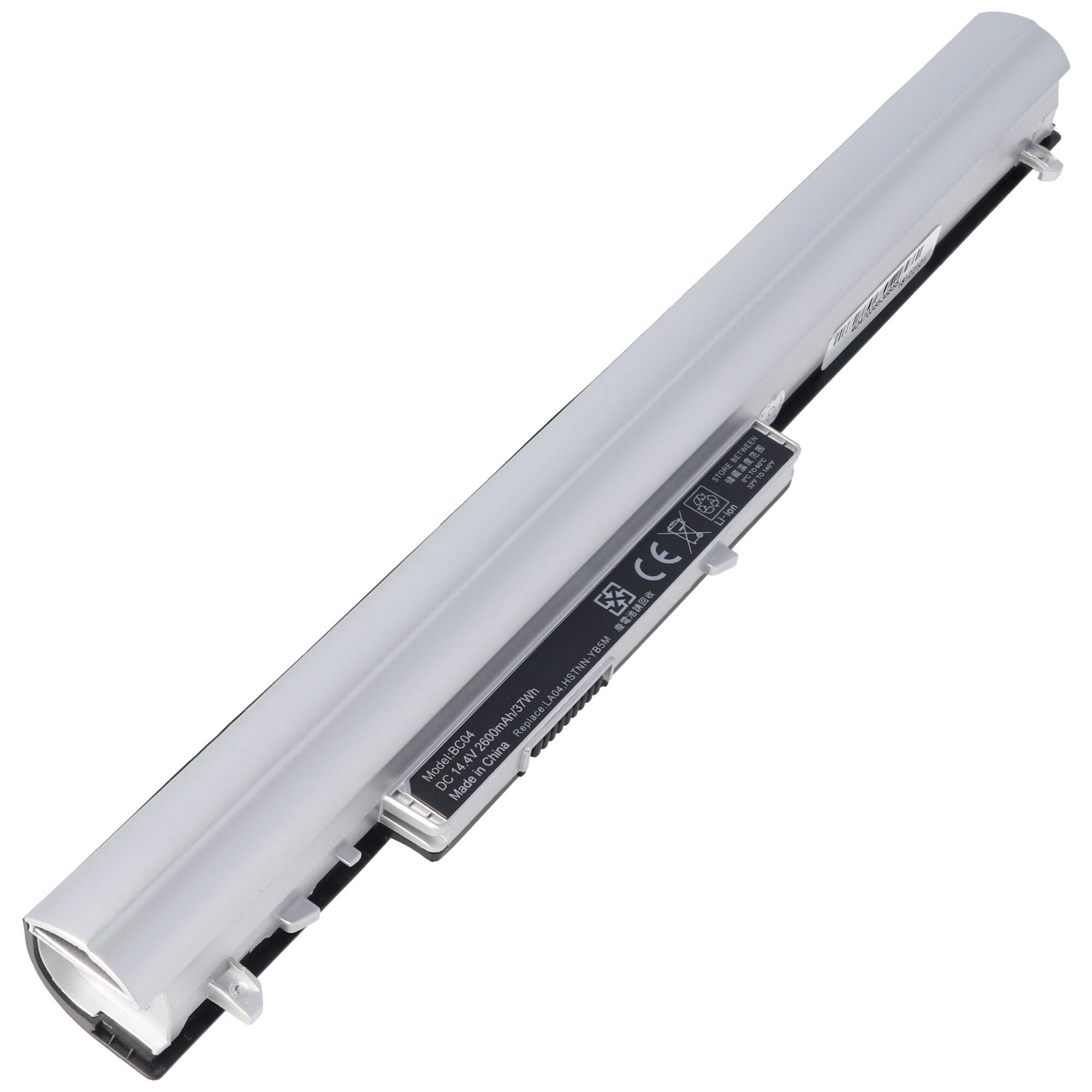 Akku passend für HP Pavilion TouchSmart 14, 15, Li-Ion, 14,4V, 2600mAh, 37,4Wh, silver and black