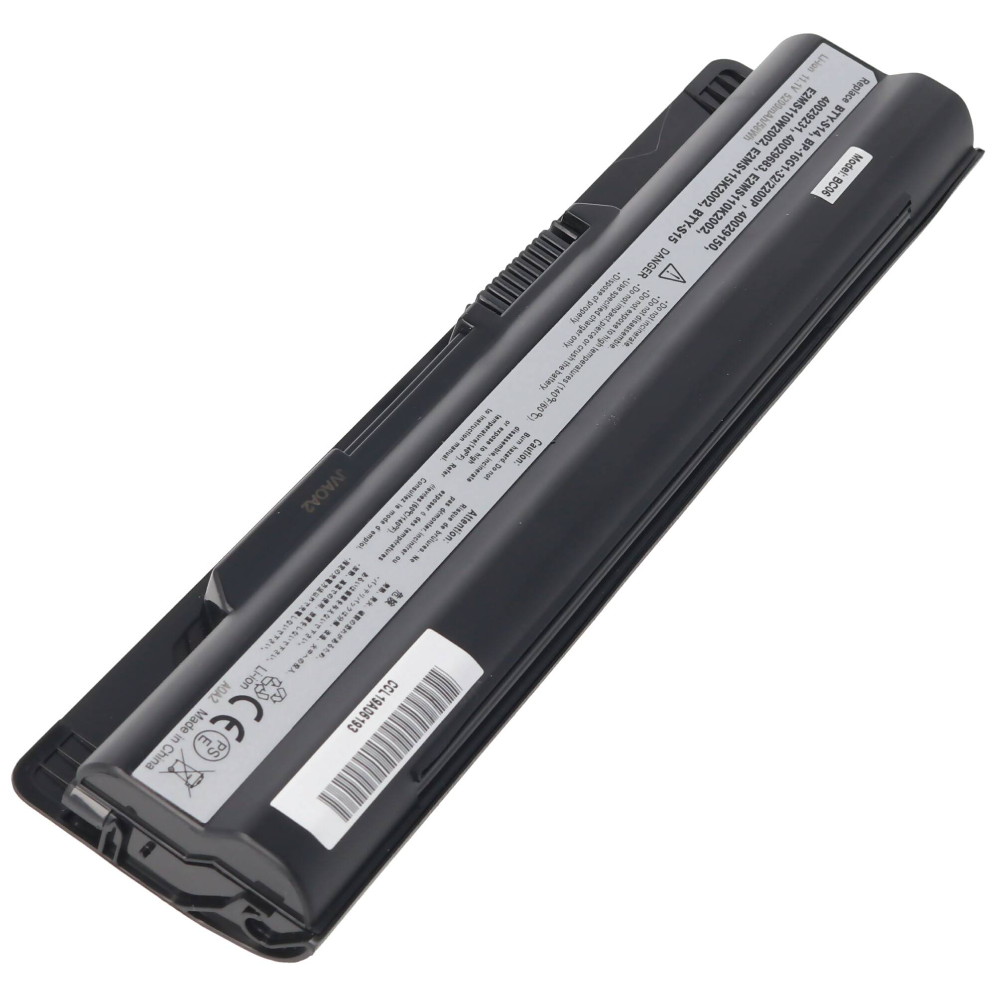 Akku passend für MEDION MD97690, Li-Ion, 11,1V, 5200mAh, 57,7Wh, black