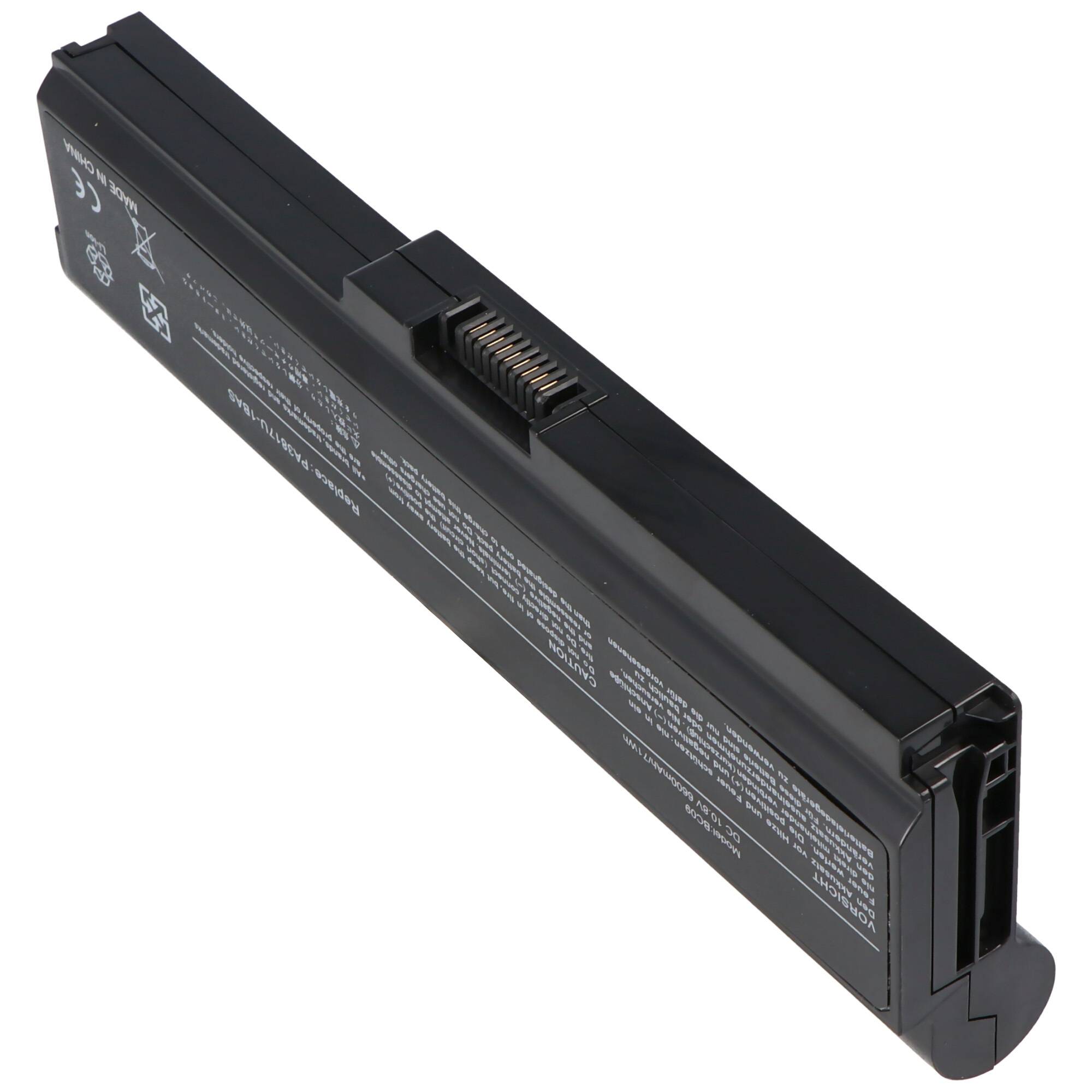 Akku passend für Toshiba Sat L750, Li-Ion, 10,8V, 6600mAh, 71,3Wh, black