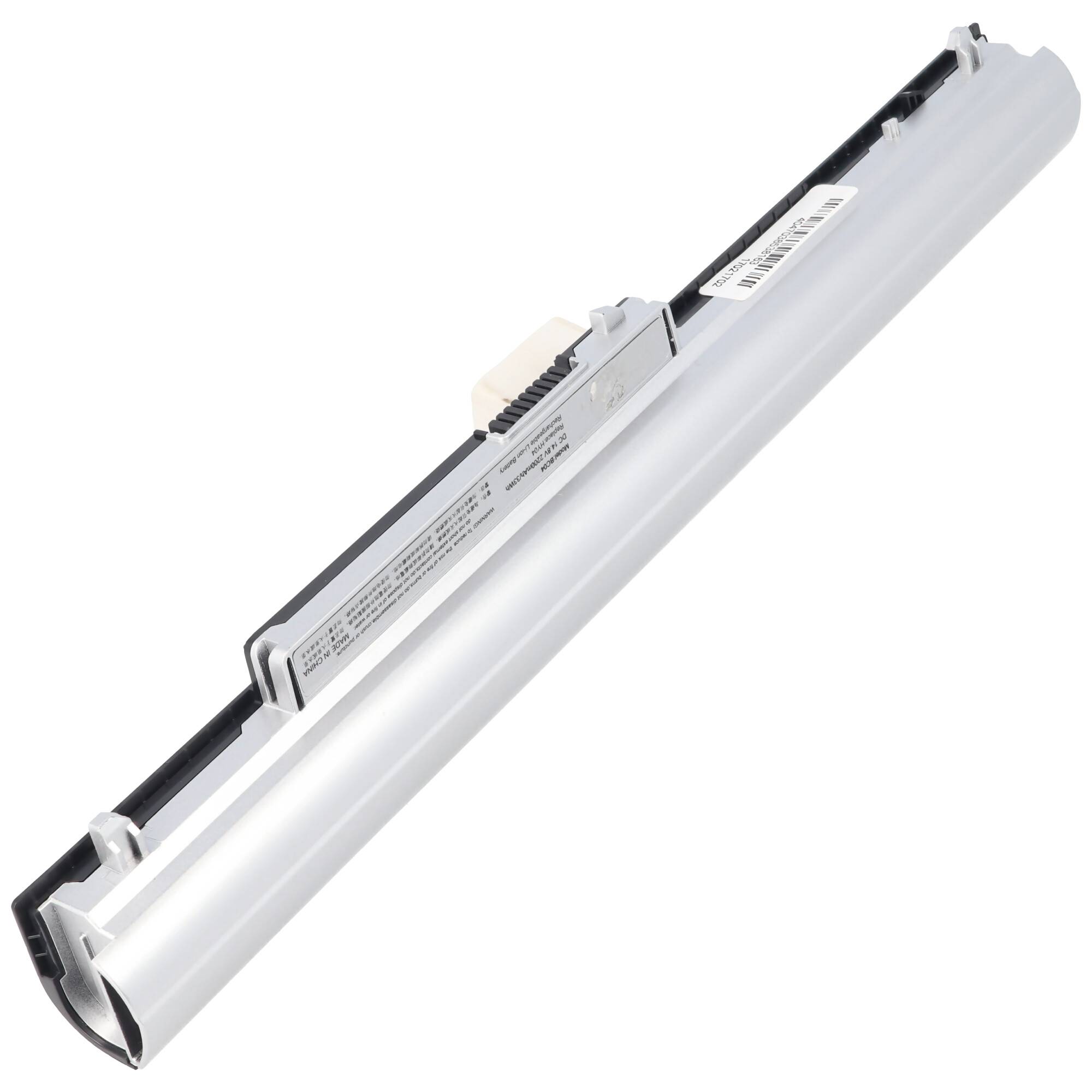 Akku passend für HP Pavilion SleekBook 14, Li-Ion, 14,8V, 2200mAh, 32,6Wh, silver and black