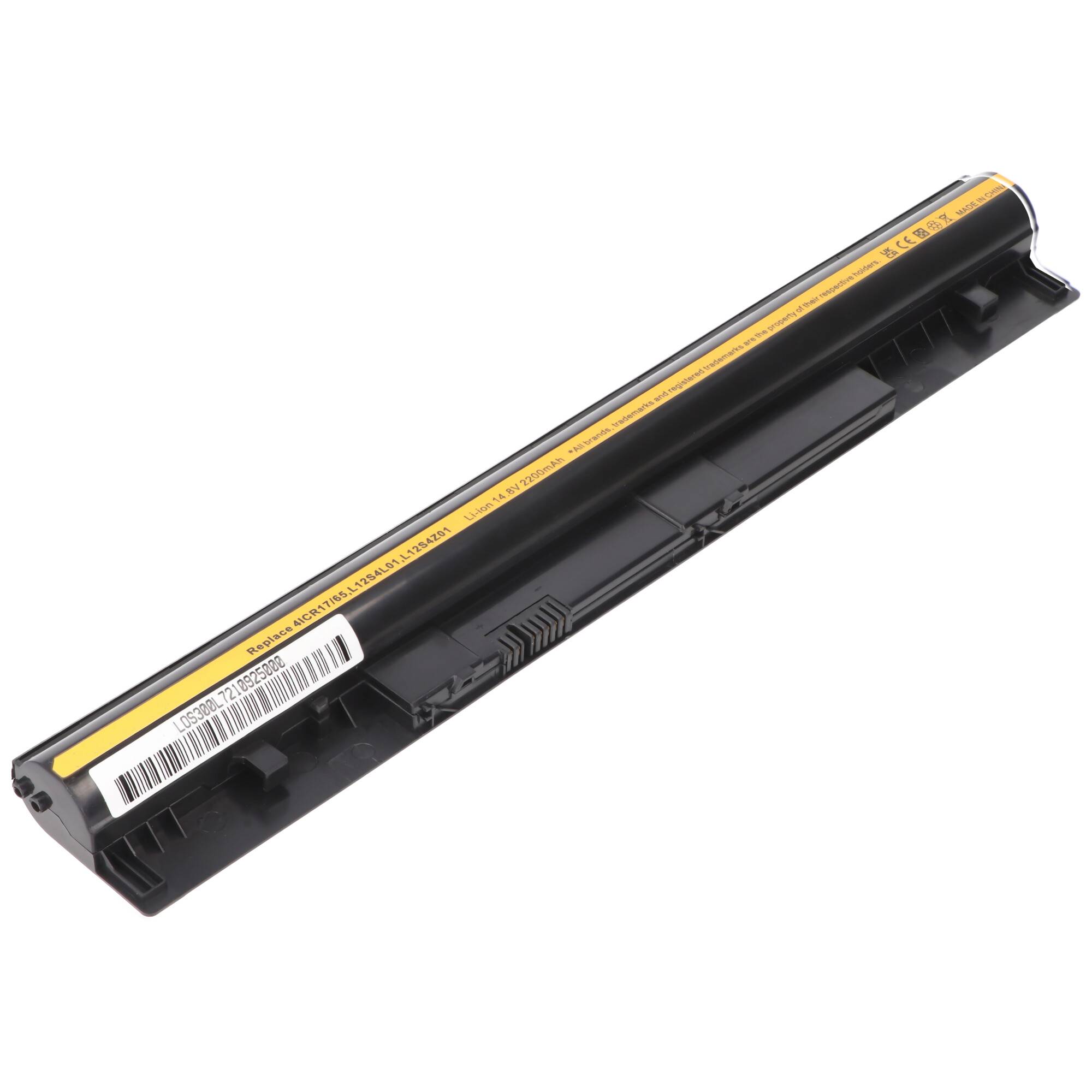 Akku passend für Lenovo IdeaPad S400, Li-Ion, 14,4V, 2200mAh, 31,7Wh, Farbe silber schwarz