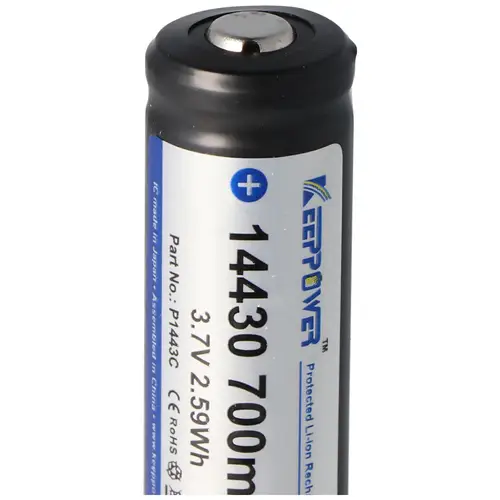 Keeppower 14430 - 700mAh, 3,7V Li-Ion-Akku geschützt Keeppower 14430 - 700mAh, 3,7V Li-Ion-Akku geschützt