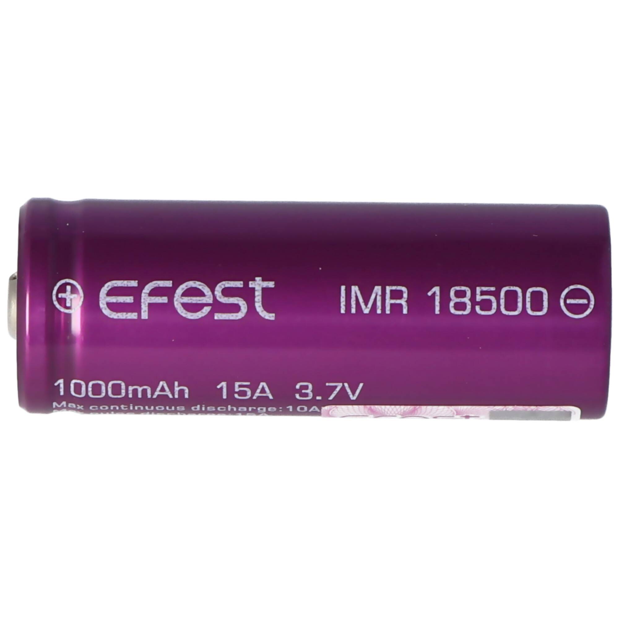 Efest Purple IMR18500, 1000mAh 3,7V, 50.10x19,3mm, Button Top, ungeschützt