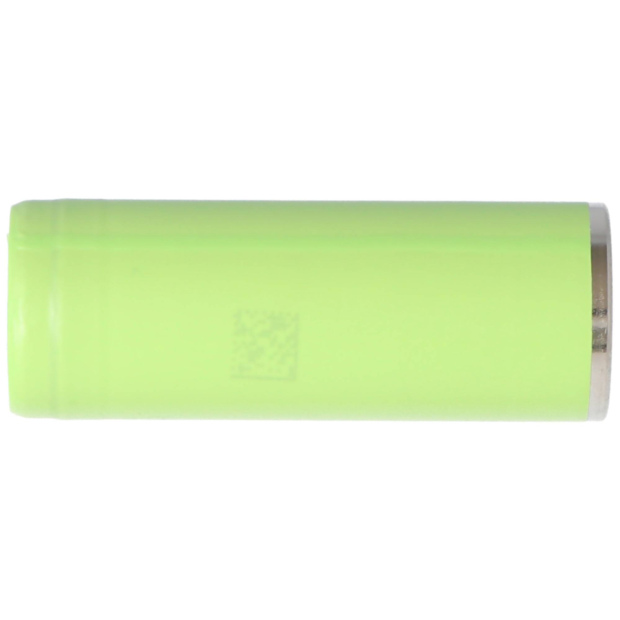 Panasonic NCR18500A 2040mAh 3,6V bis 3,7V min. 1900mAh max. 2040mAh Abmessungen 49,2x18,6mm Flat Top ohne Kopf