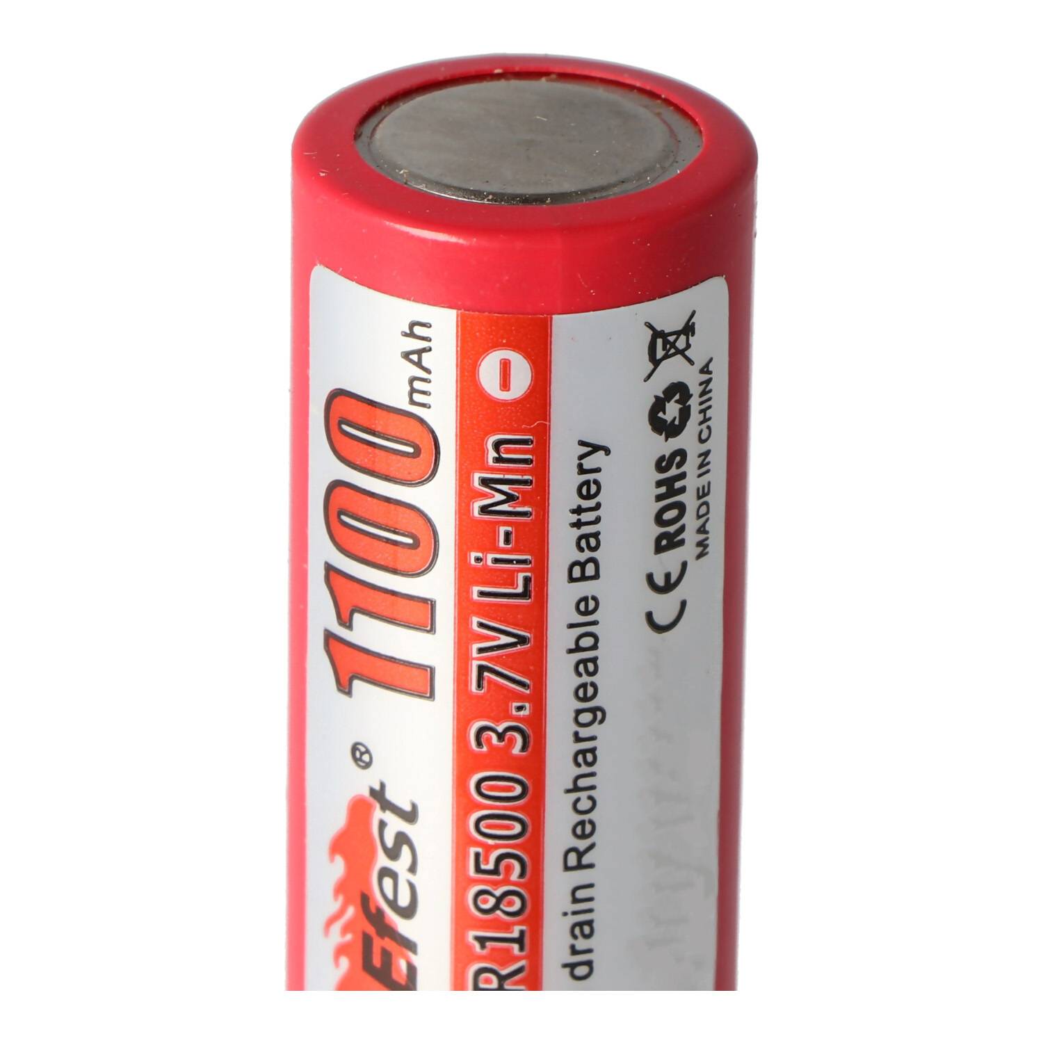 Efest IMR 18500 V1 - 1100mAh 3,7V (Pluspol flach)