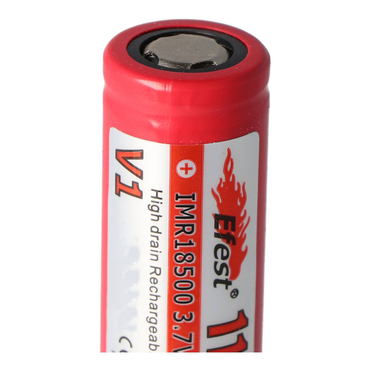 Efest IMR 18500 V1 - 1100mAh 3,7V (Pluspol flach)