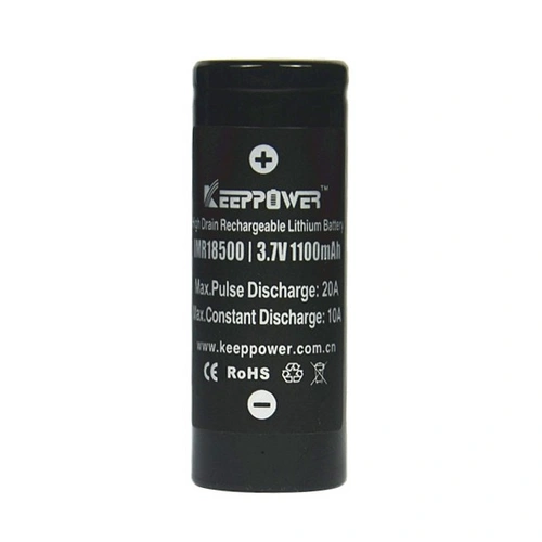 Keeppower IMR18500 - 1100mAh, 3,7V (10A) Li-Ion-Akku Keeppower IMR18500 - 1100mAh, 3,7V (10A) Li-Ion-Akku