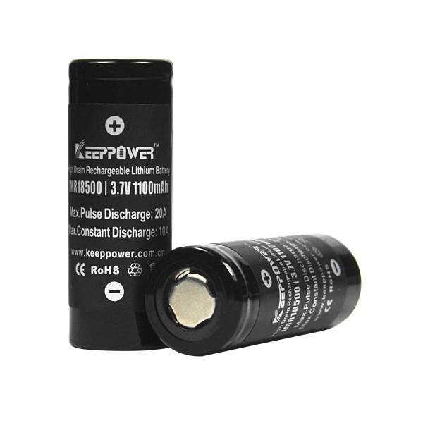 Keeppower IMR18500 - 1100mAh, 3,7V (10A) Li-Ion-Akku