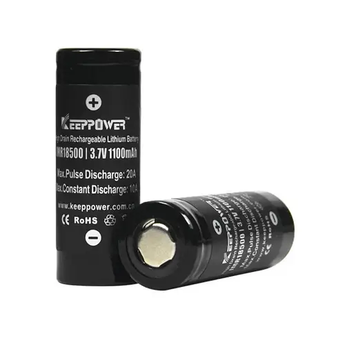 Keeppower IMR18500 - 1100mAh, 3,7V (10A) Li-Ion-Akku Keeppower IMR18500 - 1100mAh, 3,7V (10A) Li-Ion-Akku