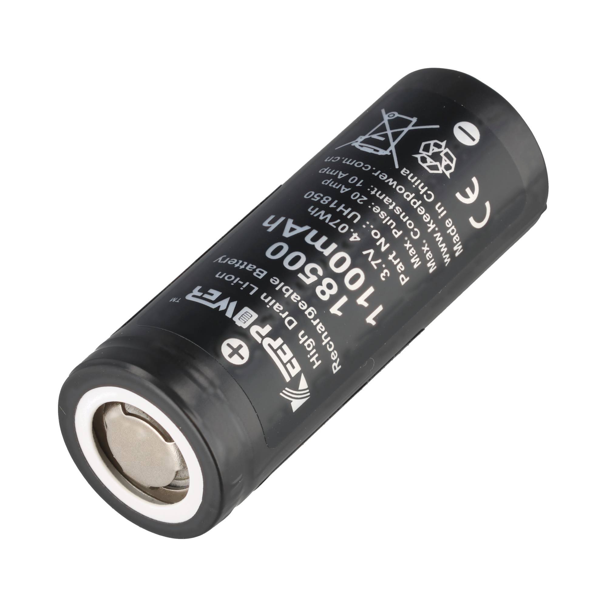 Keeppower IMR18500 - 1100mAh, 3,7V (10A) Li-Ion-Akku