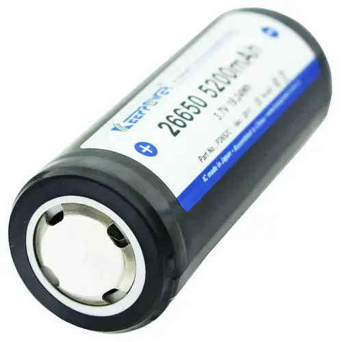 Keeppower 26650 5200mAh 3,6V bis 3,7V Li-Ion Akku PCB geschützt 69,5x26,8mm Keeppower 26650 5200mAh 3,6V bis 3,7V Li-Ion Akku PCB geschützt 69,5x26,8mm