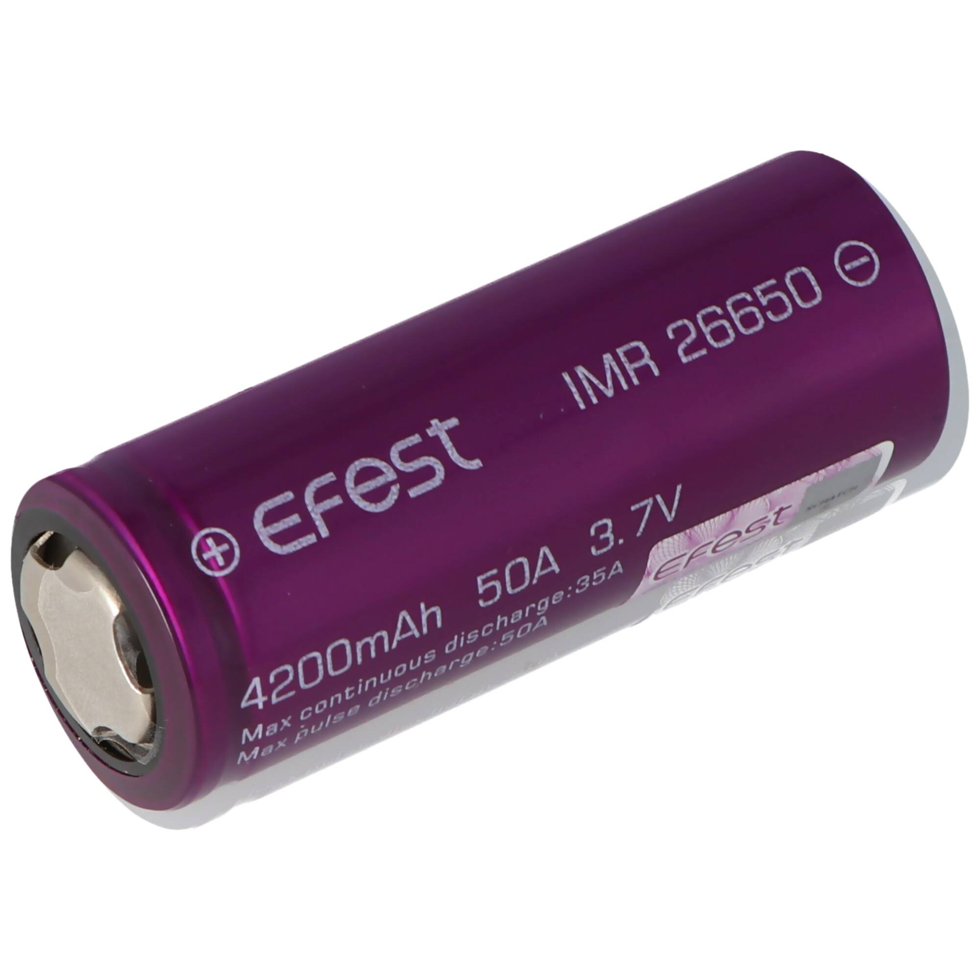 Efest Purple IMR26650 mit 4200mAh, 3,7V, Li-Ion-Akku (High Drain)