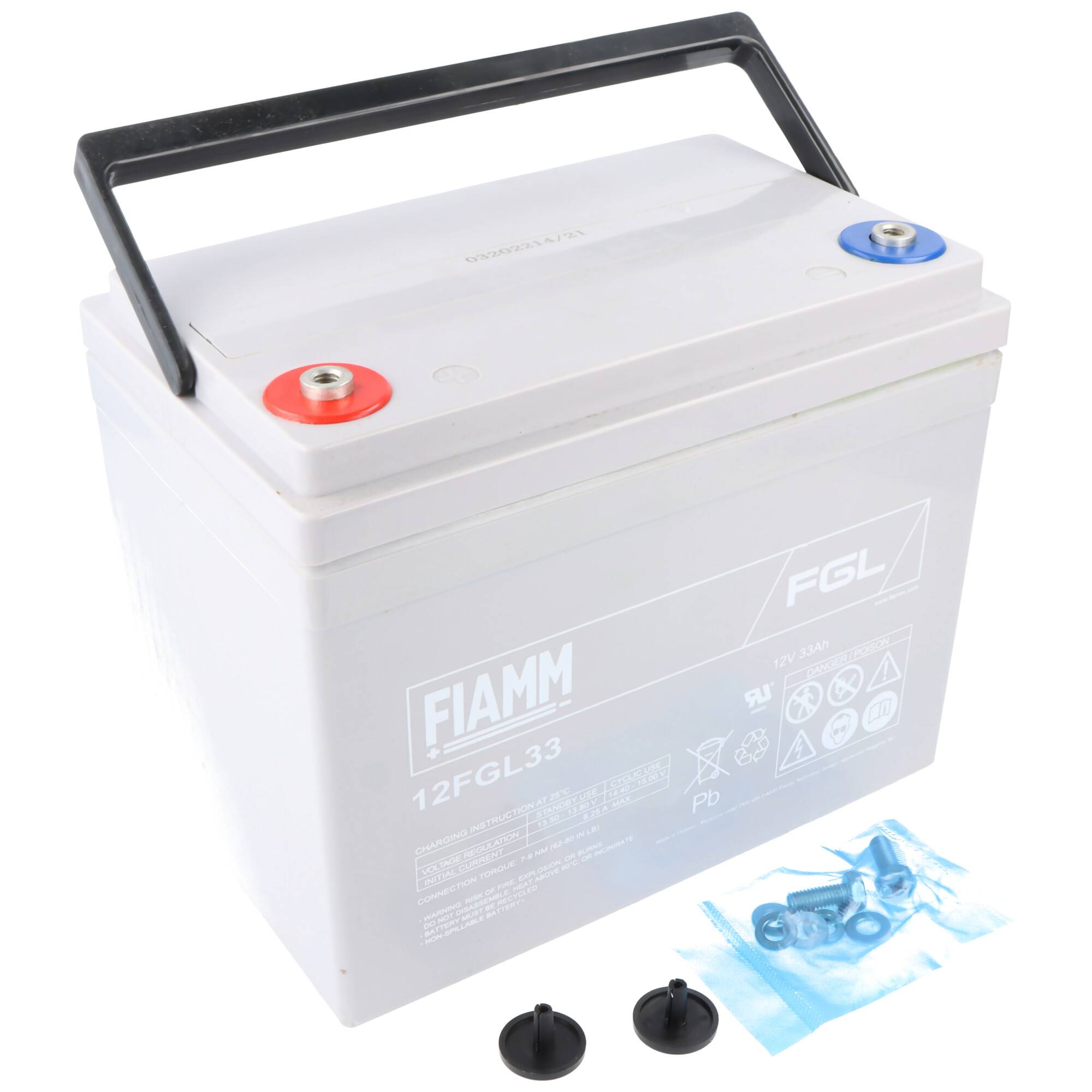 Fiamm 12FGL33 Blei Akku mit M6 Schraubanschluss 12V, 33000mAh