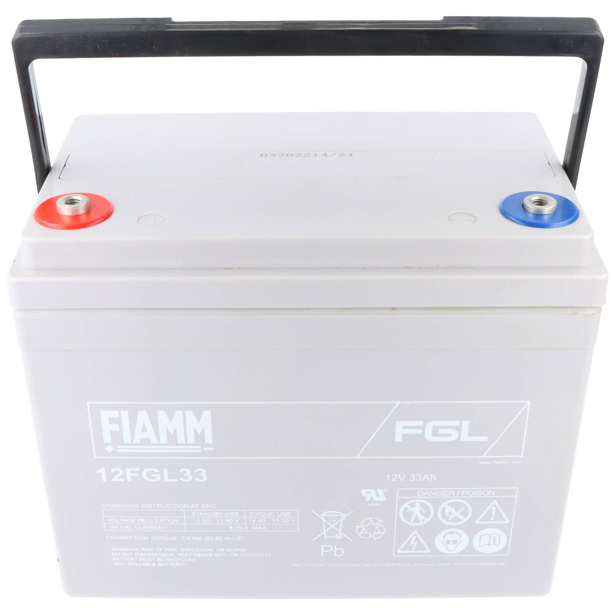 Fiamm 12FGL33 Blei Akku mit M6 Schraubanschluss 12V, 33000mAh