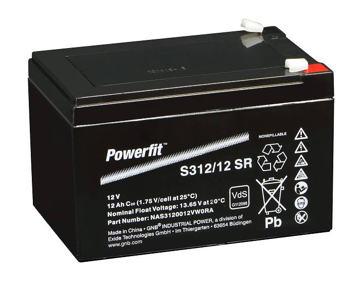 Exide Powerfit S312/12 SR Blei Akku mit Faston 6,3 mm 12V, 12000mAh