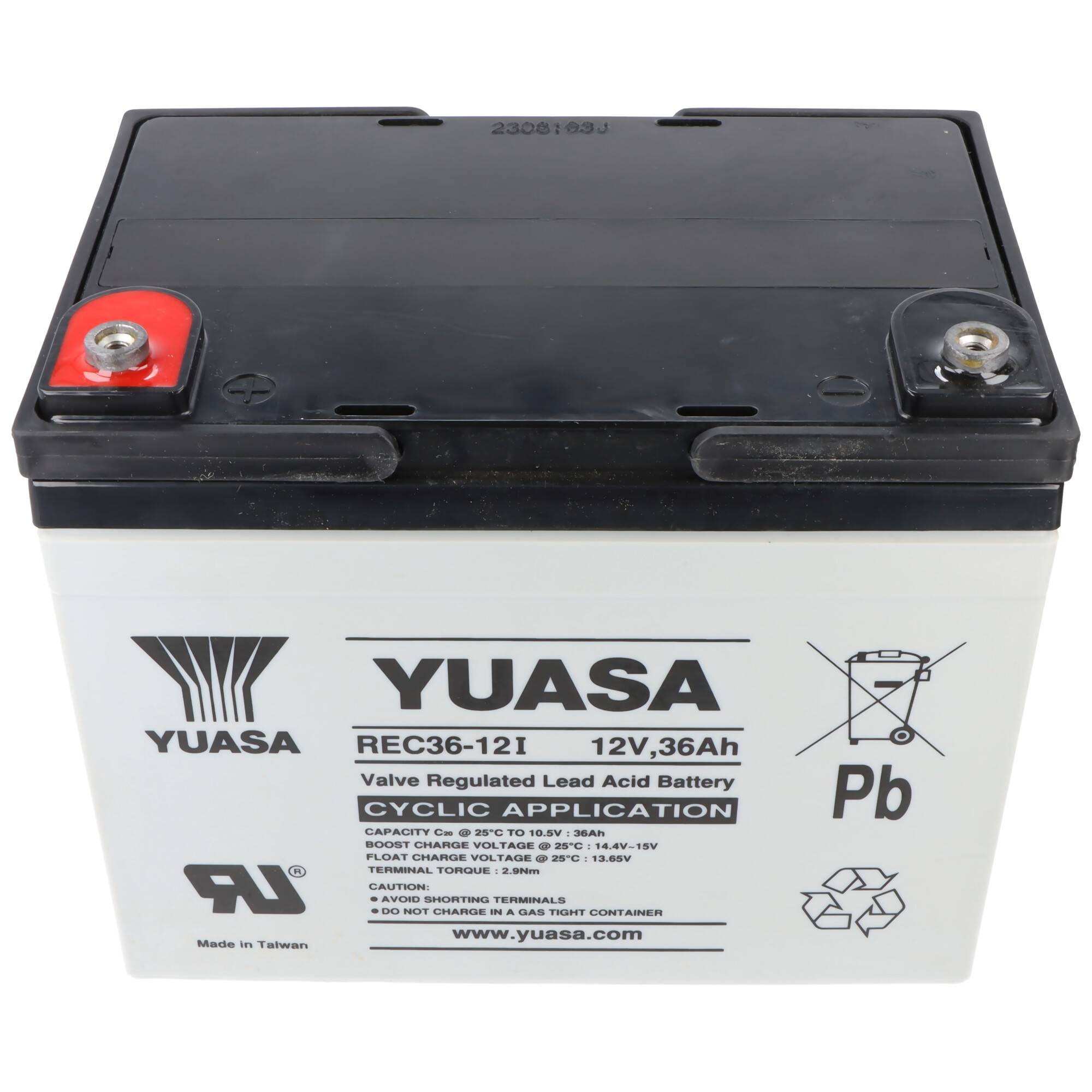 Yuasa REC36-12I, bauähnlich FGC23505 Cyclic Blei Akku mit M5 versenkter Schraubanschluss 12V, 35000mAh