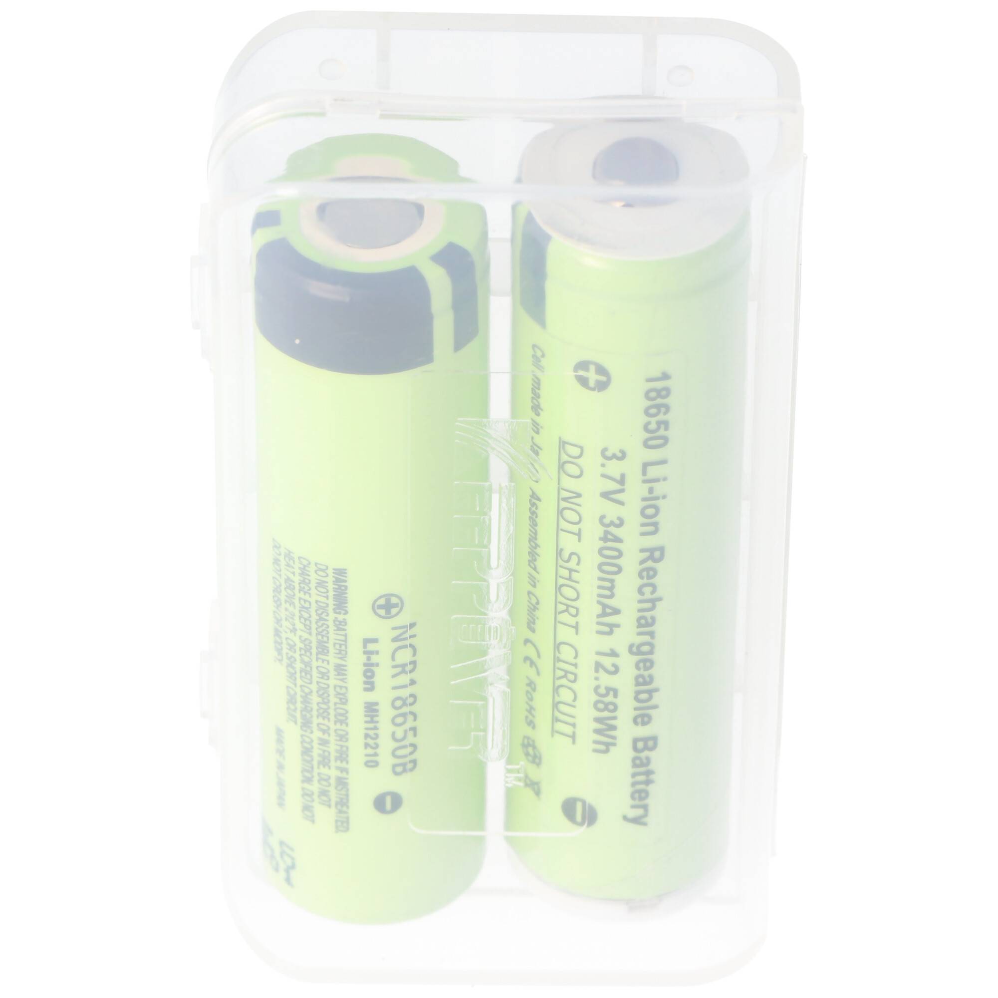 Keeppower Box für 2x 18650 transparent M3, nur geeignet für Akku bis max. 69,5mm