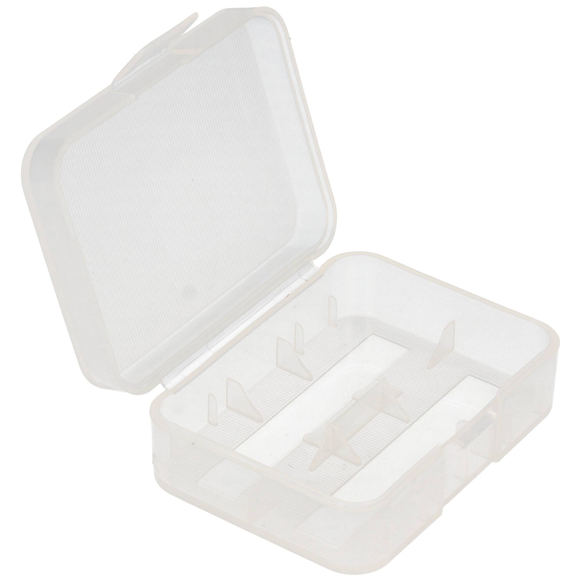 Plastikbox AccuSafe für 2x 18500 oder 3x 16340 transparent