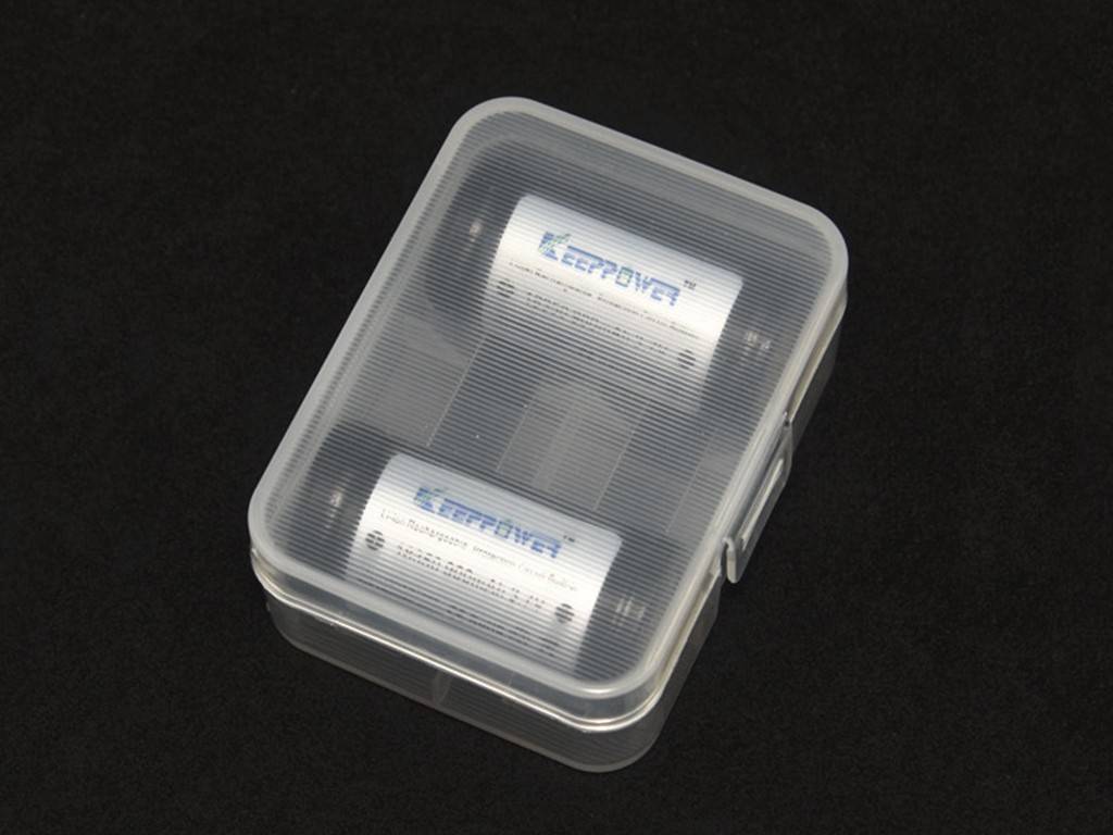 Plastikbox Keeppower D2 für 2x 18500 oder 2x 18350 transparent, Abmessungen beachten