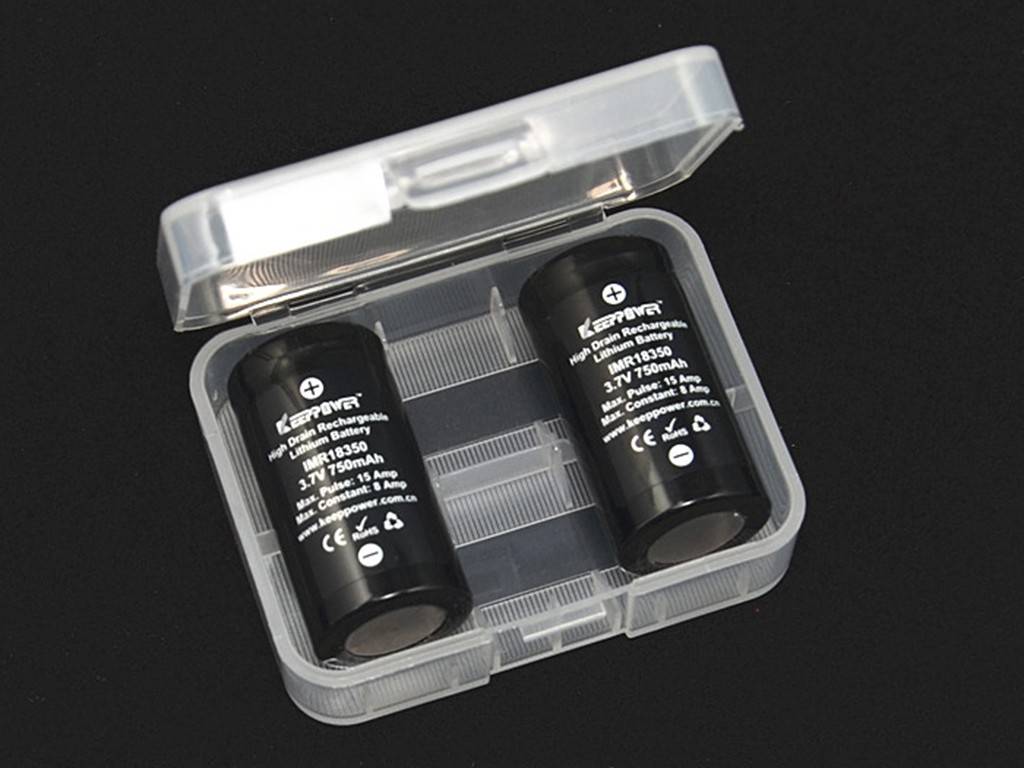Plastikbox Keeppower D2 für 2x 18500 oder 2x 18350 transparent, Abmessungen beachten