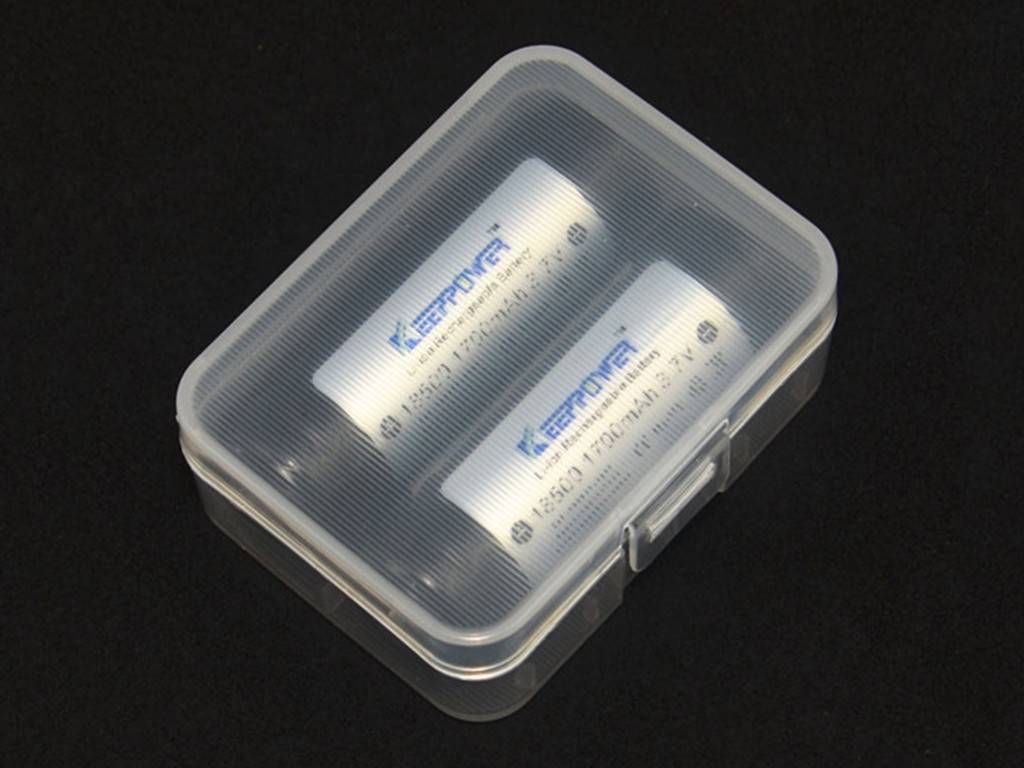 Plastikbox Keeppower D2 für 2x 18500 oder 2x 18350 transparent, Abmessungen beachten